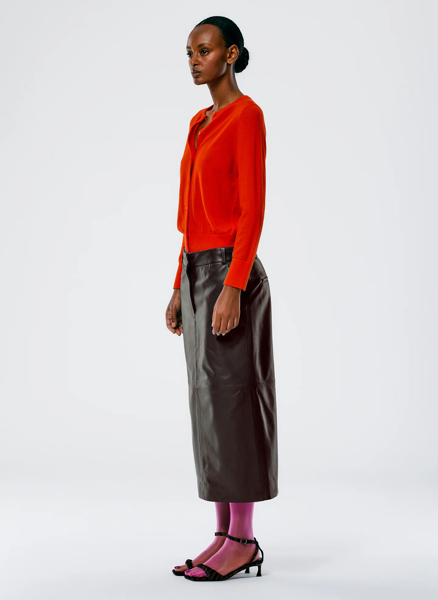 Leather Midi Trouser Skirt - Image 3