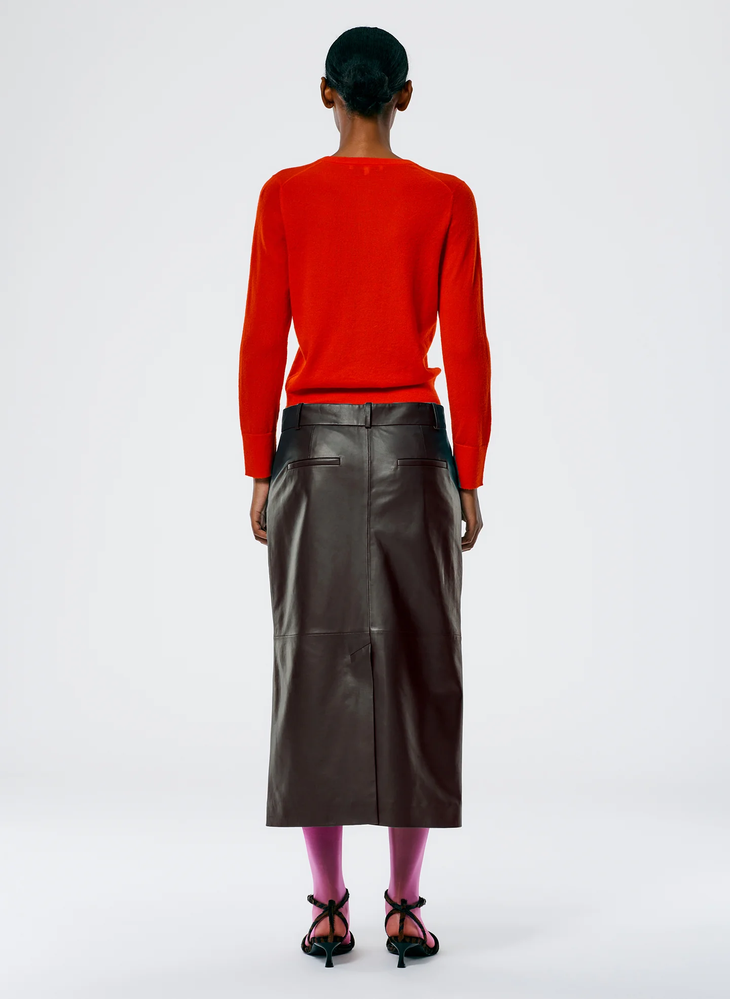 Leather Midi Trouser Skirt - Image 4