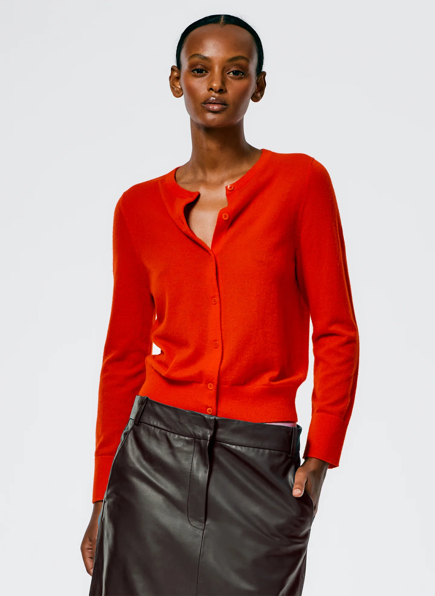 Leather Midi Trouser Skirt - Image 5