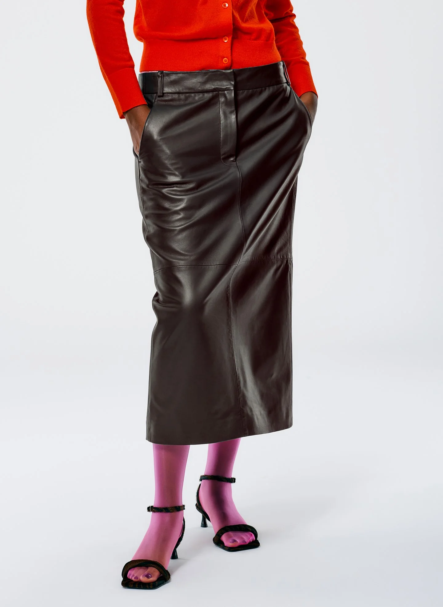 Leather Midi Trouser Skirt - Image 6