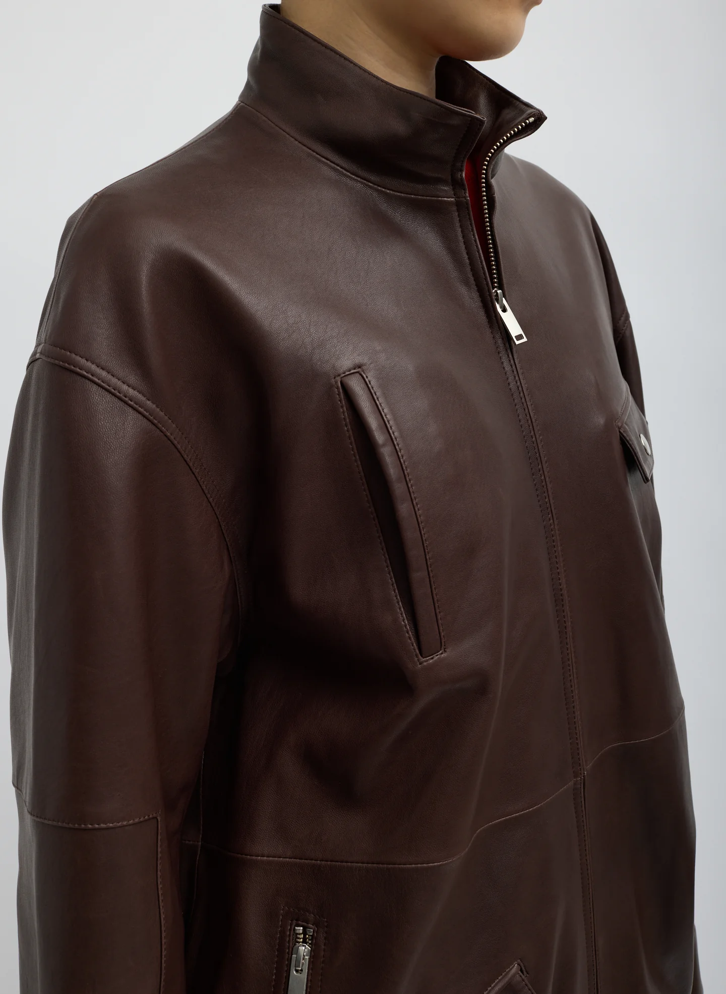 Leather Moto Bomber - Image 6