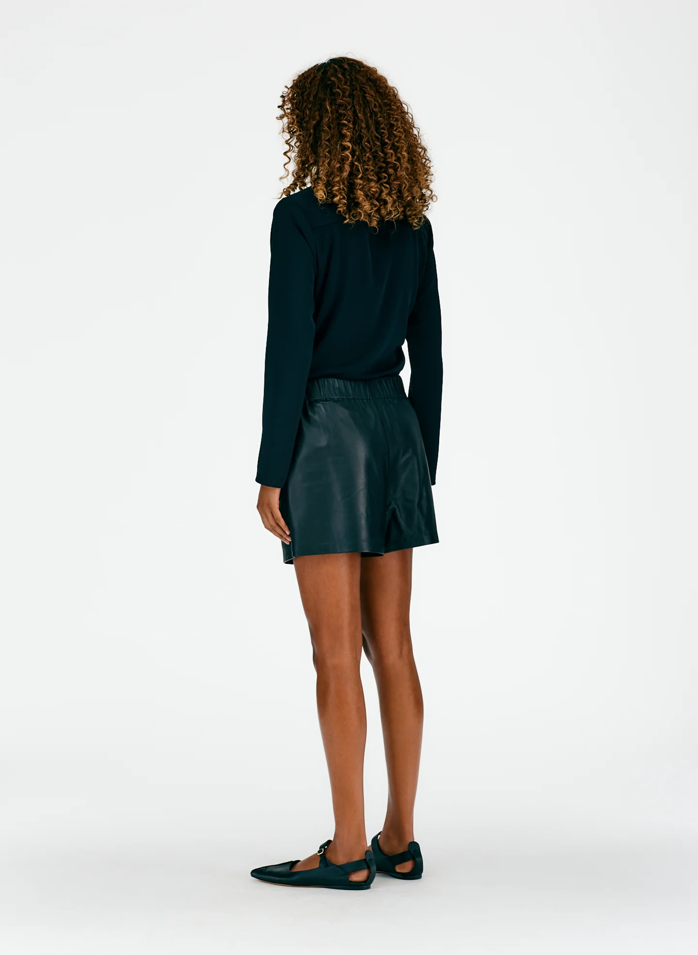Leather Pull On Shorts - Image 3