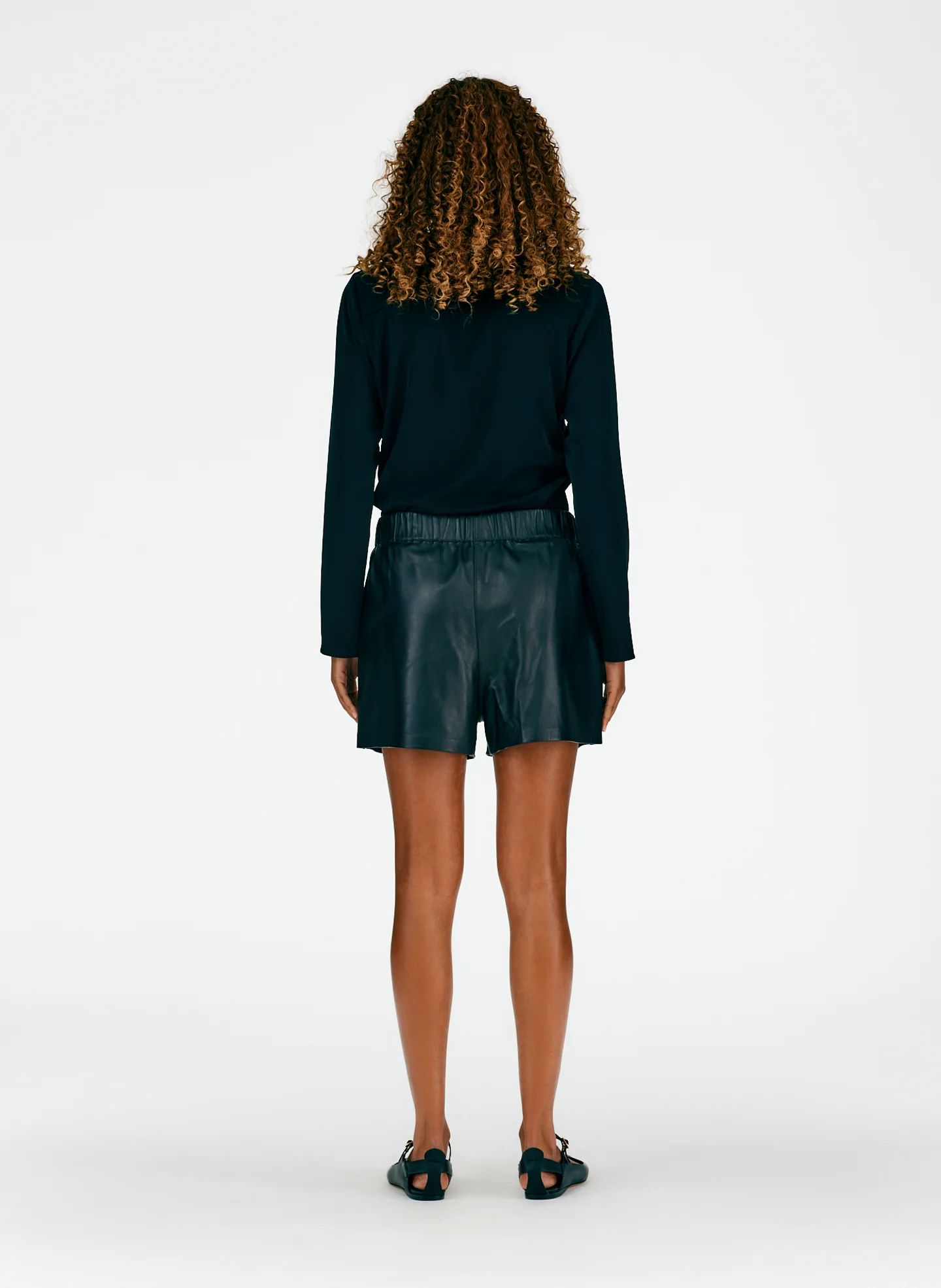 Leather Pull On Shorts - Image 4
