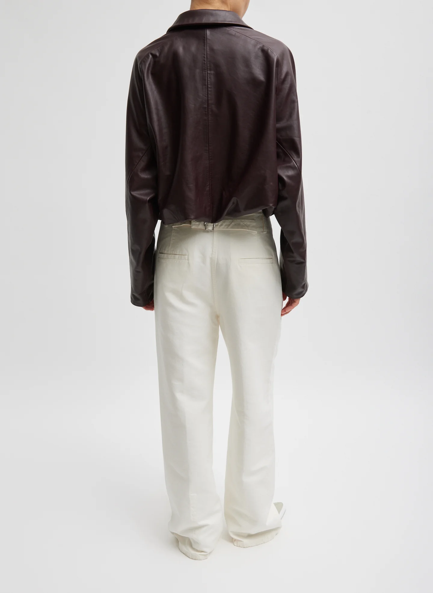 Leather Raglan Sleeve Blazer - Image 5
