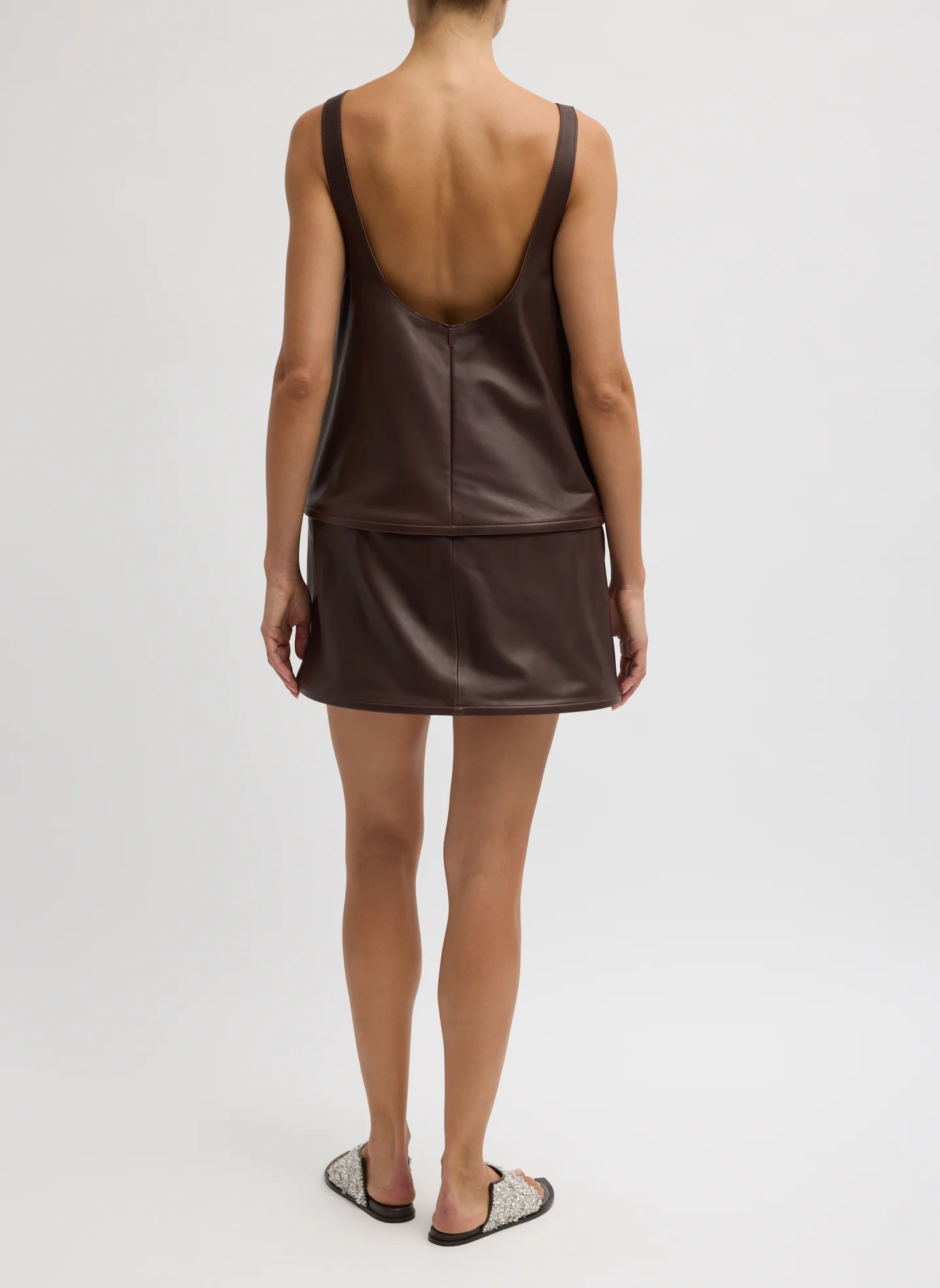 Leather Sleeveless Hoop Dress - Image 4