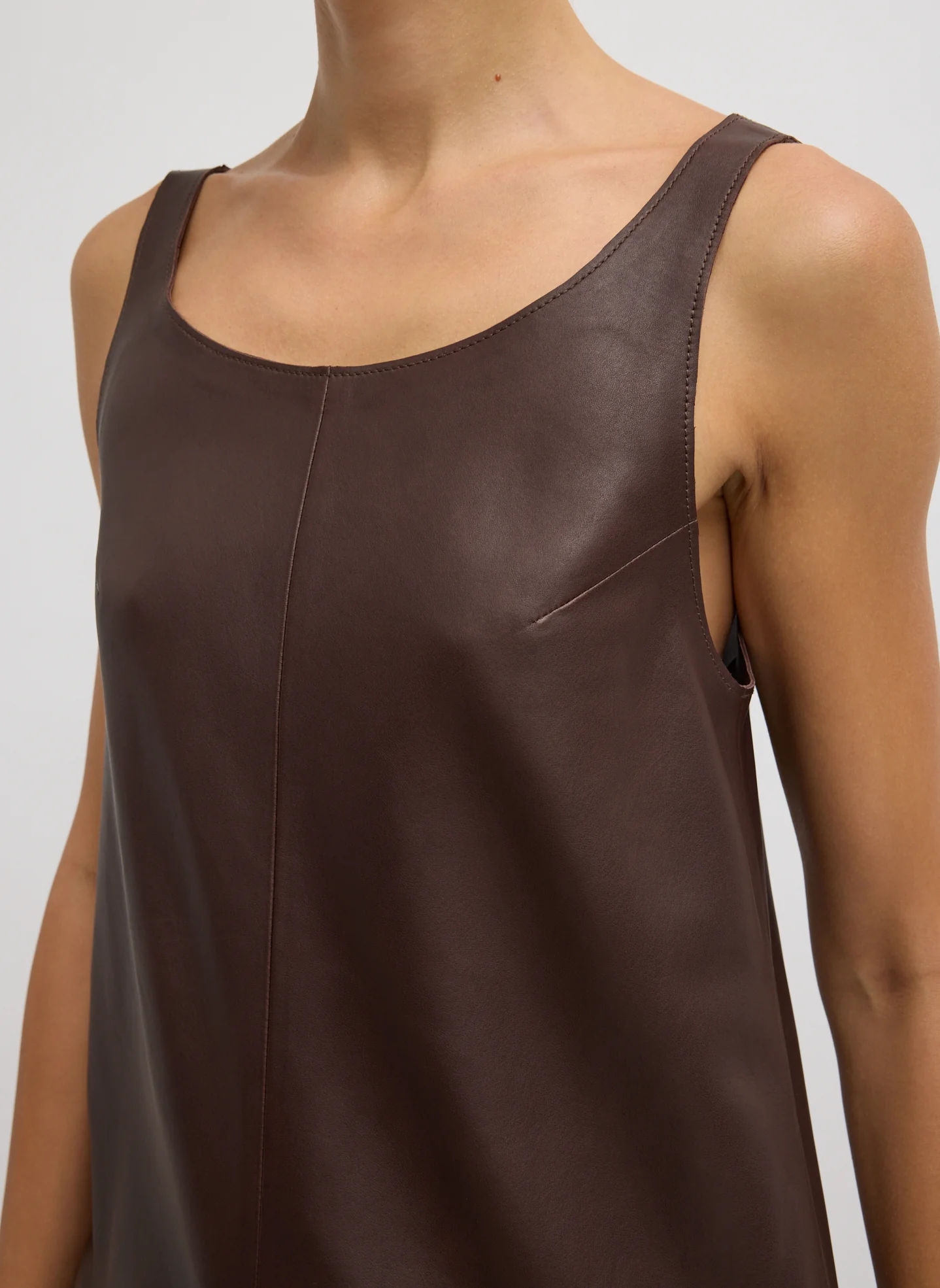 Leather Sleeveless Hoop Dress - Image 5