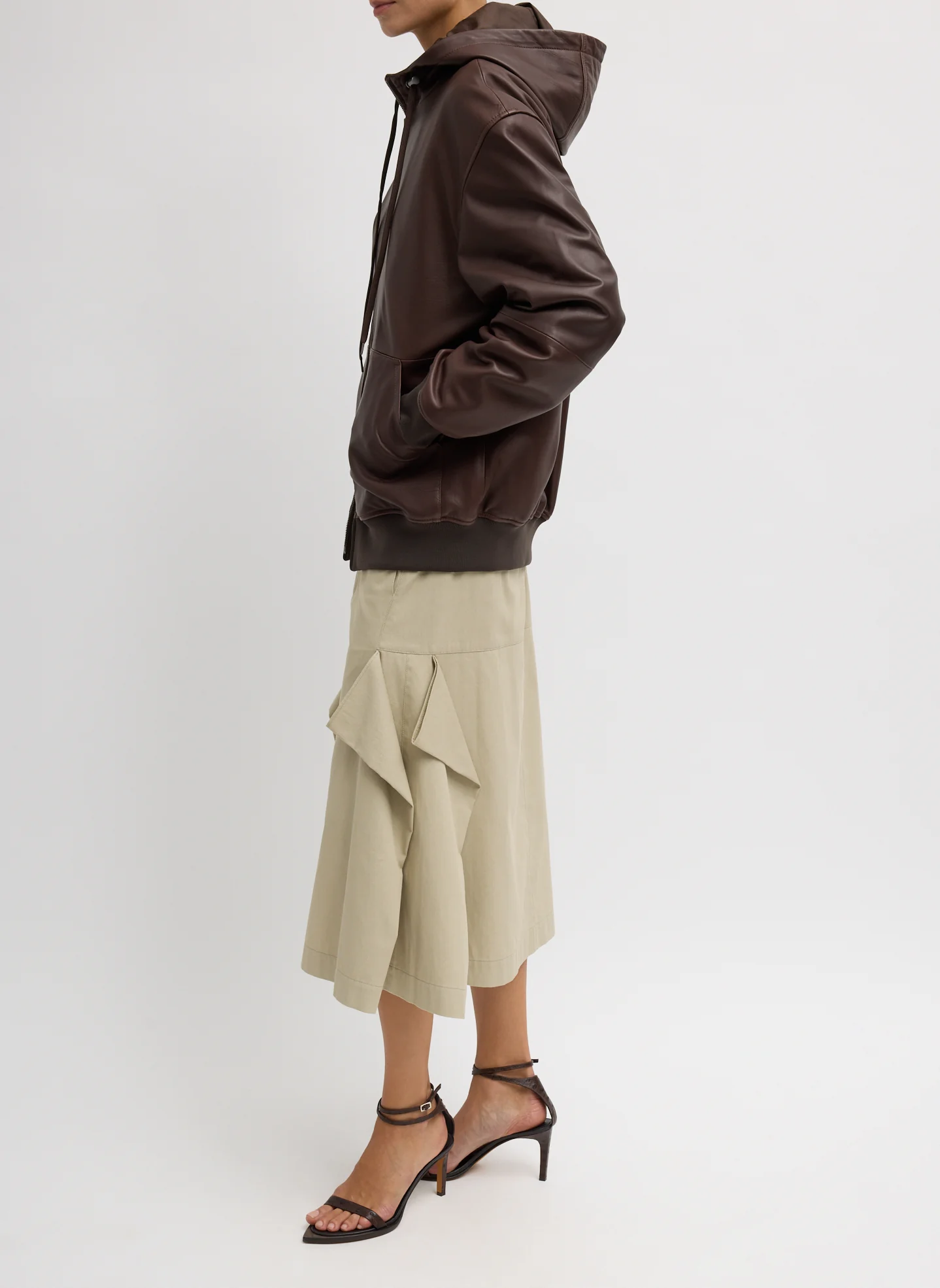 Leather Zip Up Hoodie Jacket - Image 6