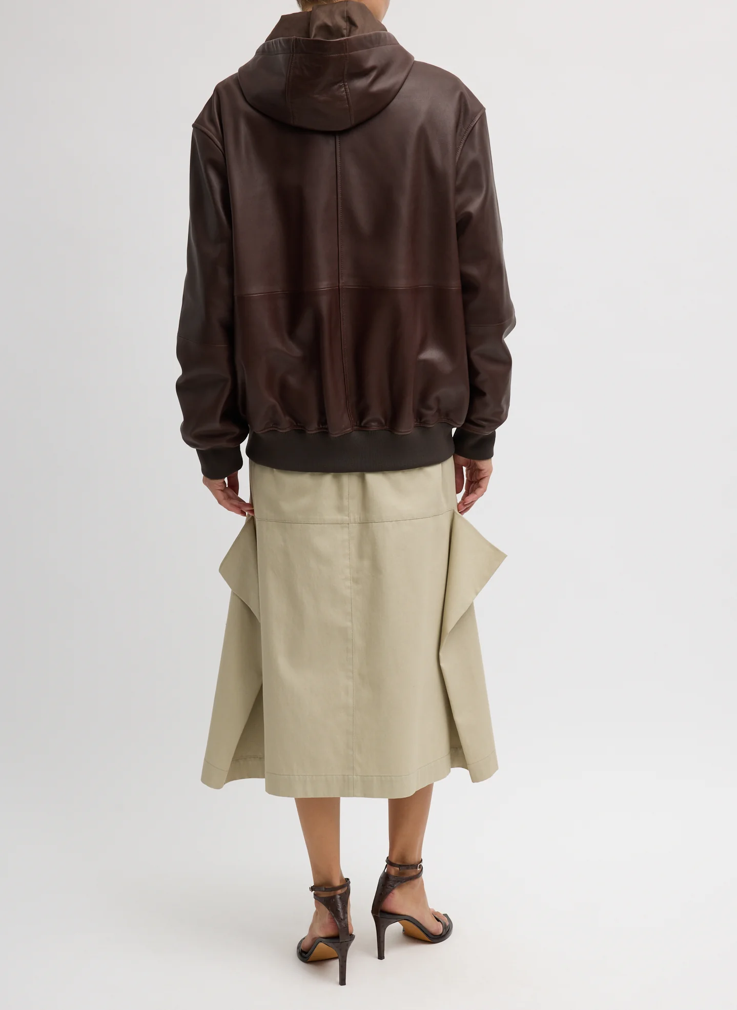 Leather Zip Up Hoodie Jacket - Image 7
