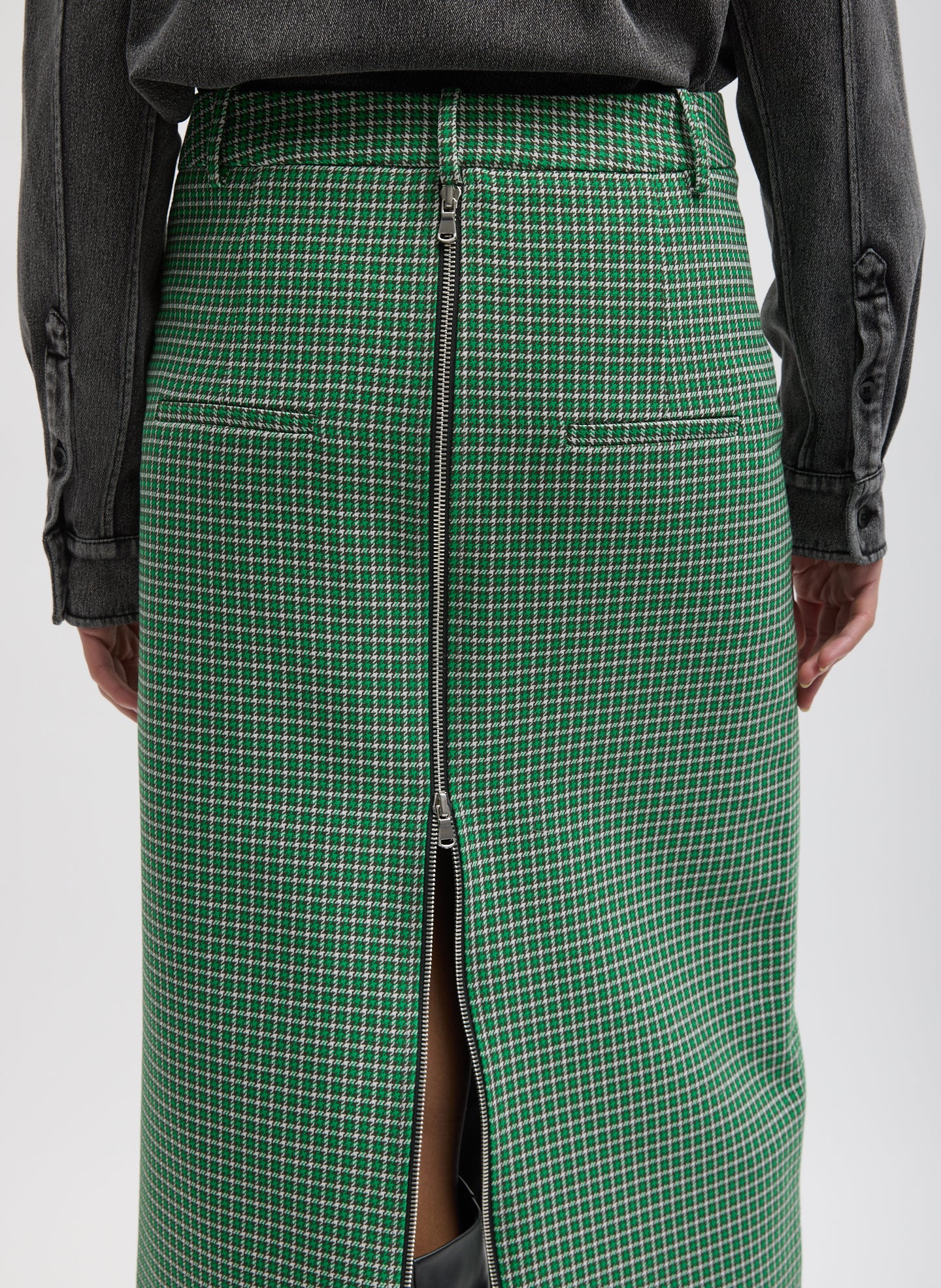 Leon Check Midi Trouser Zip Skirt - Image 5