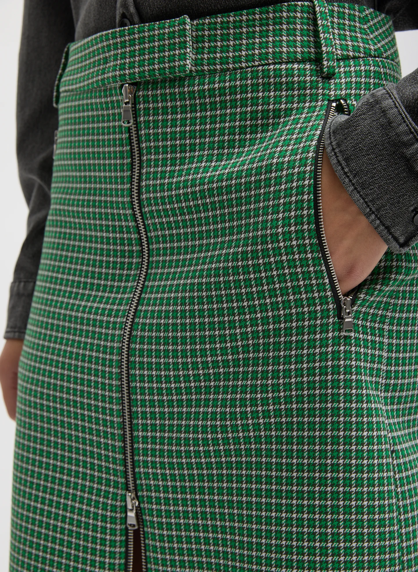 Leon Check Midi Trouser Zip Skirt - Image 6