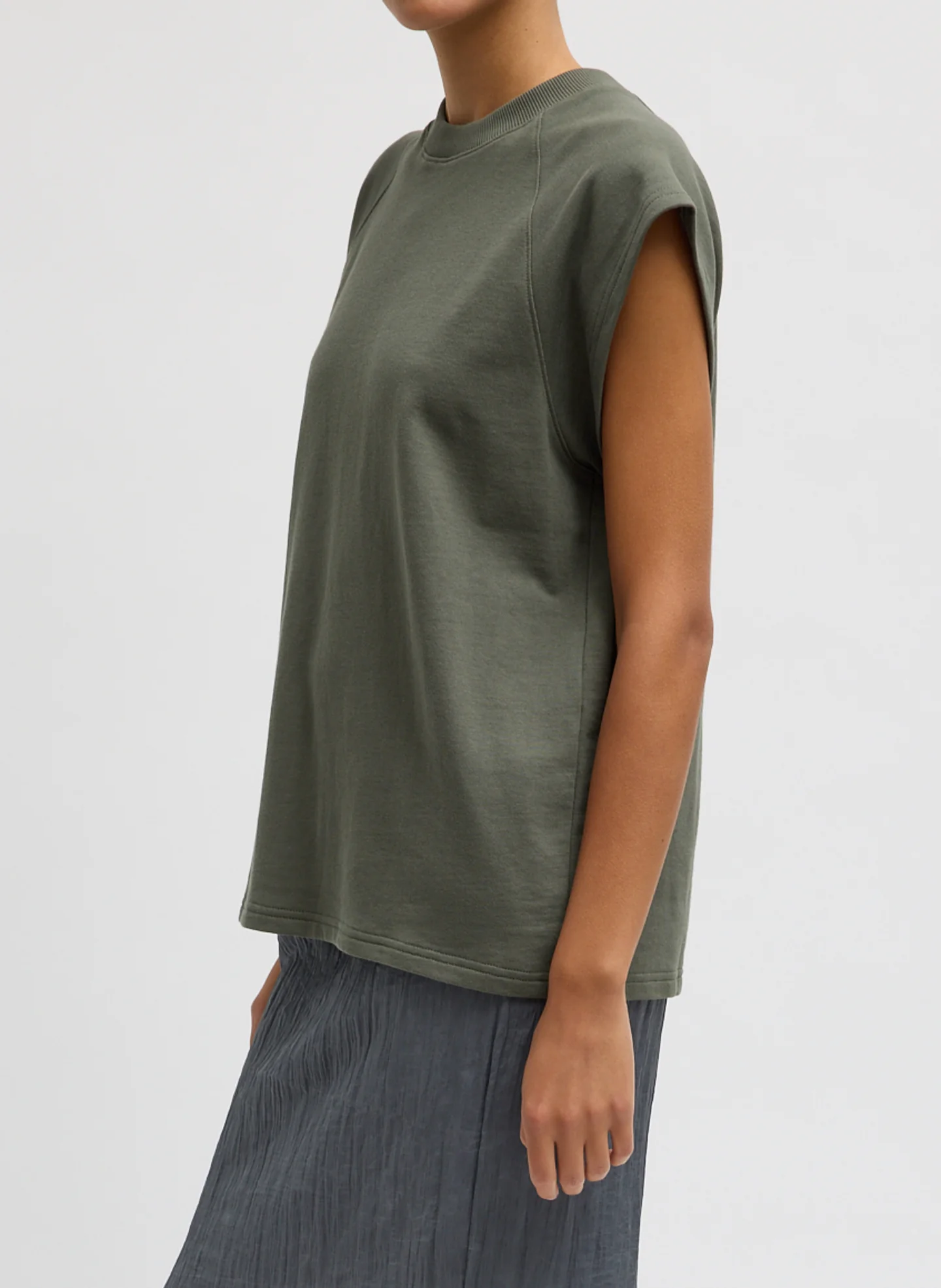 Light Weight Sweatshirting Sleeveless Easy Top - Image 2