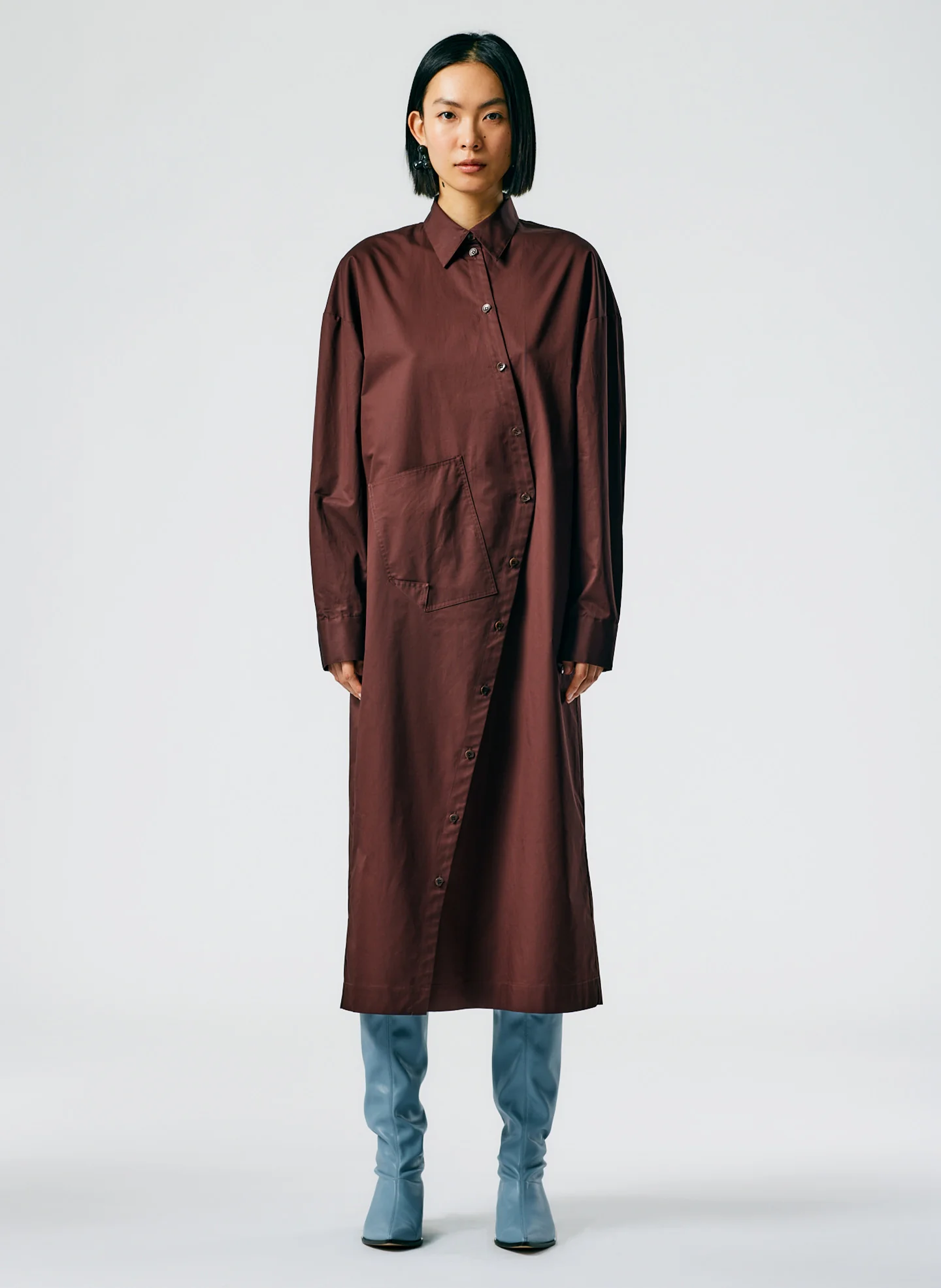 Lightweight Cotton Sateen Shirtdress - Image 3