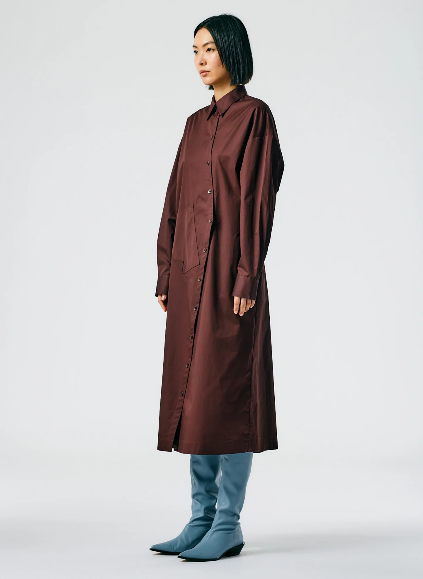 Lightweight Cotton Sateen Shirtdress - Image 4