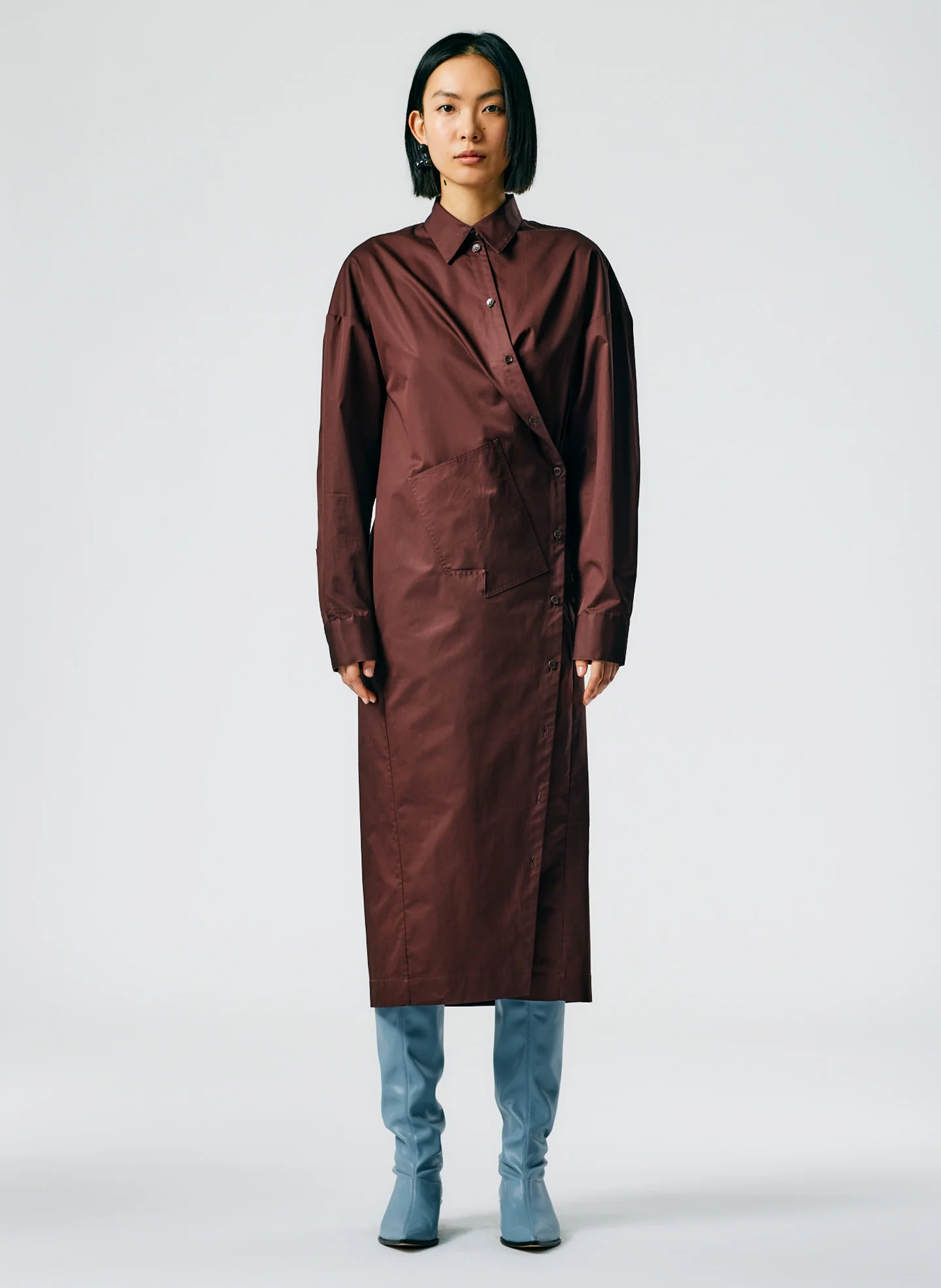 Lightweight Cotton Sateen Shirtdress - Image 6