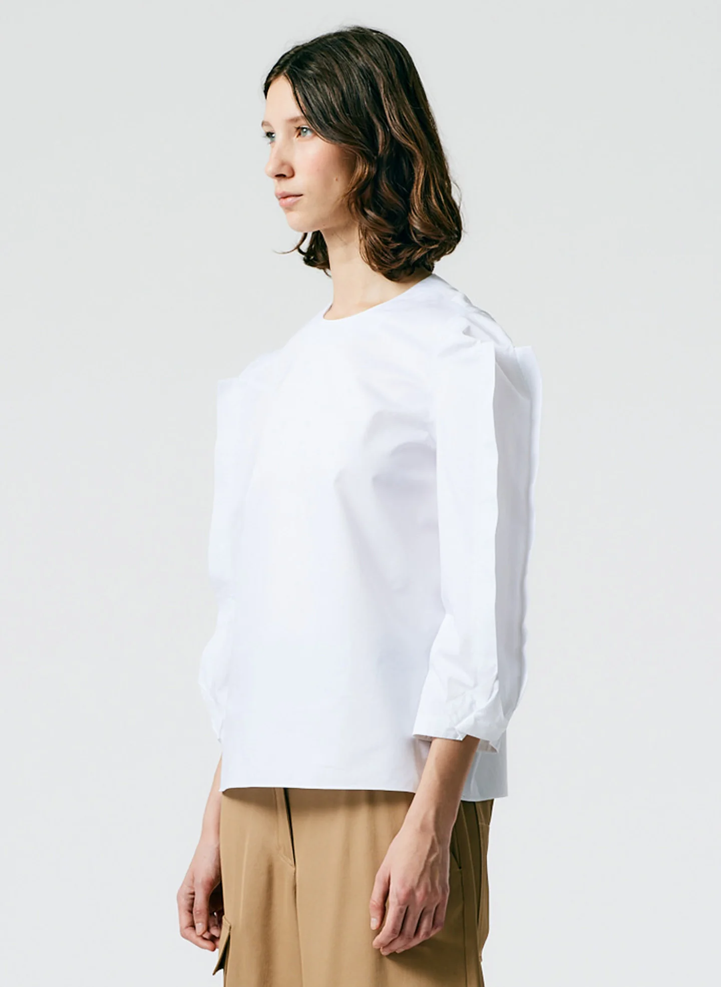 Lightweight Cotton Sateen Square Sleeve Top - Image 4