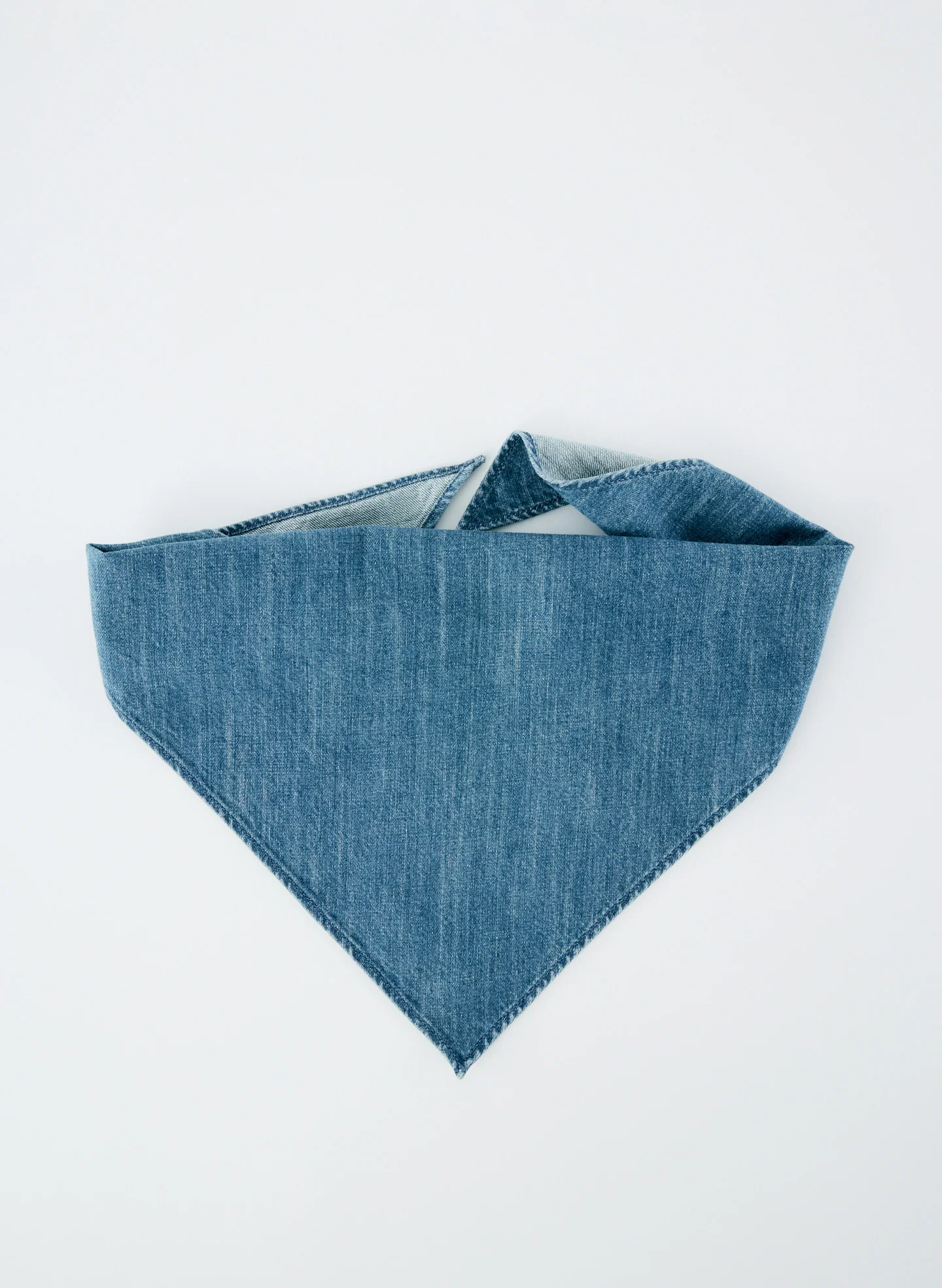 Lightweight Stone Washed Denim Babushka Scarf