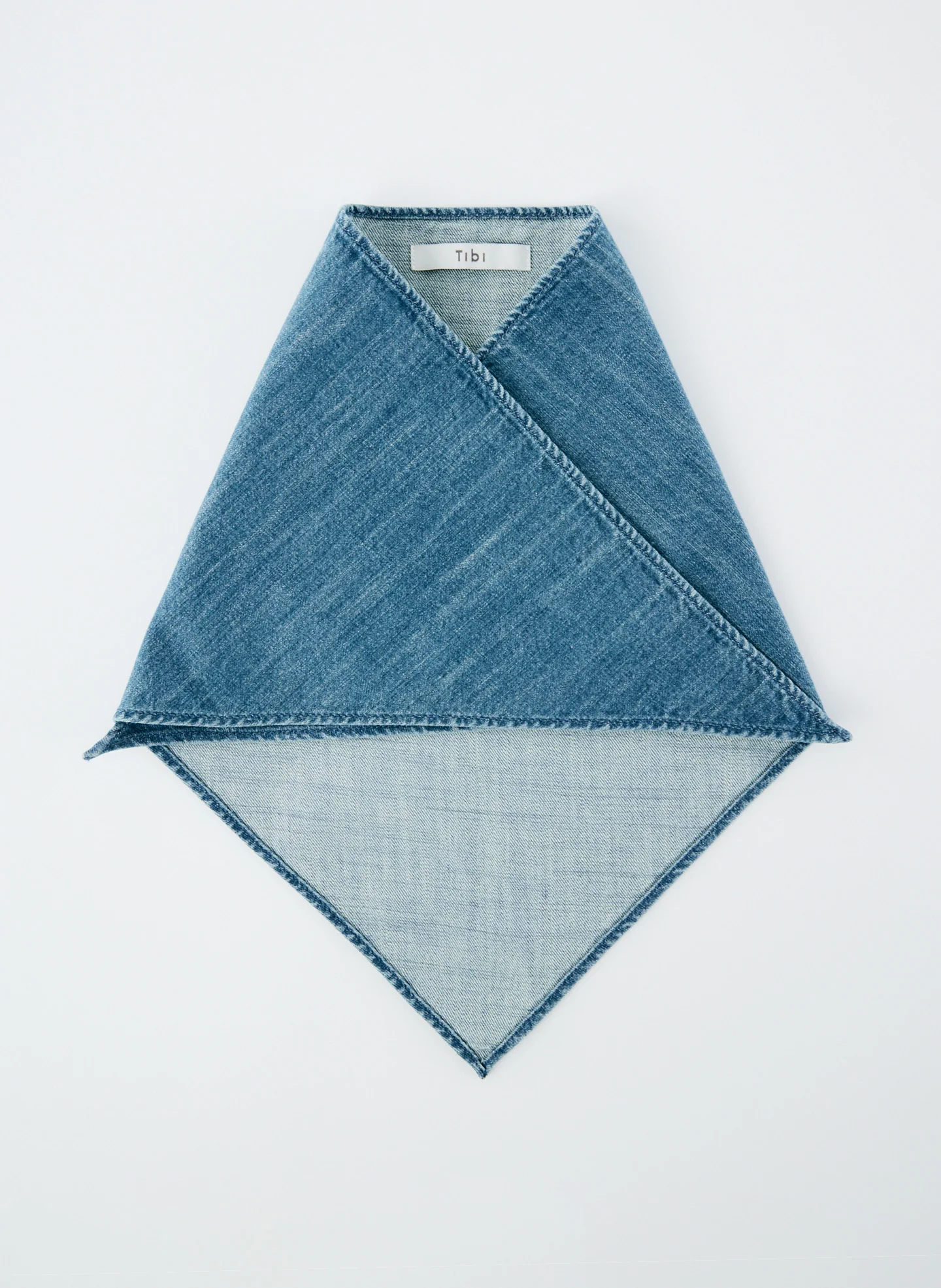 Lightweight Stone Washed Denim Babushka Scarf - Image 2