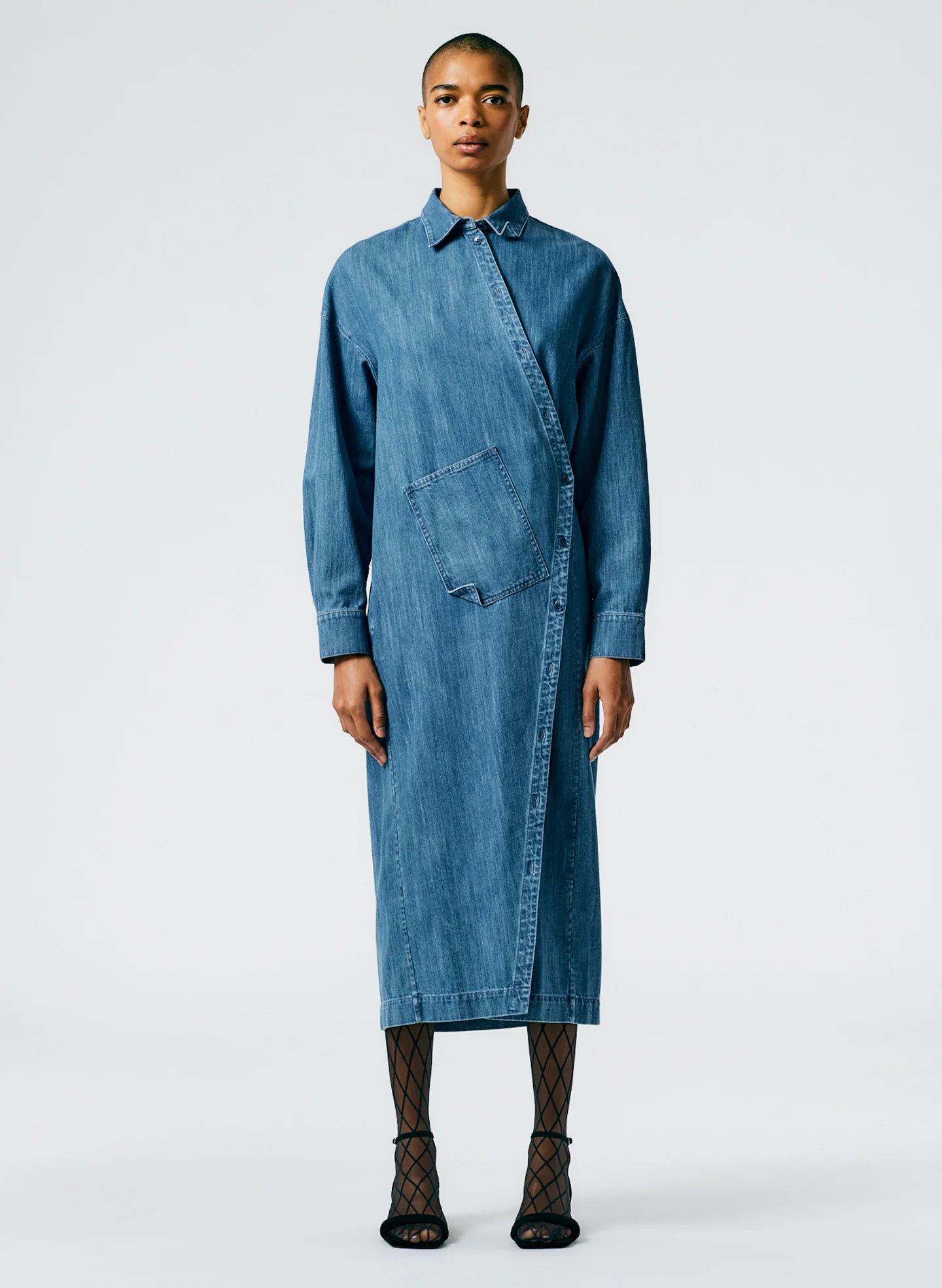 Lightweight Stone Wash Denim Shirtdress - Image 6