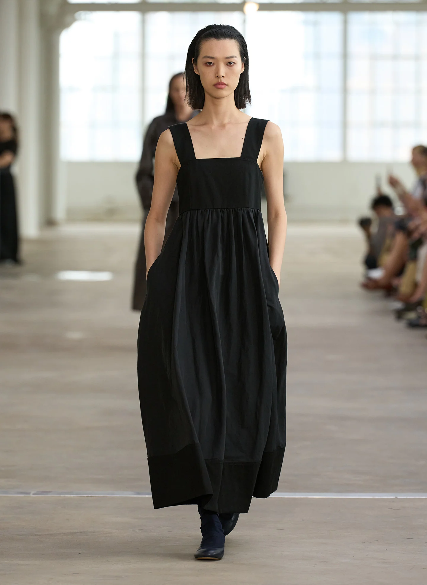 Linen Cotton Voile Sculpted Dress - Image 2
