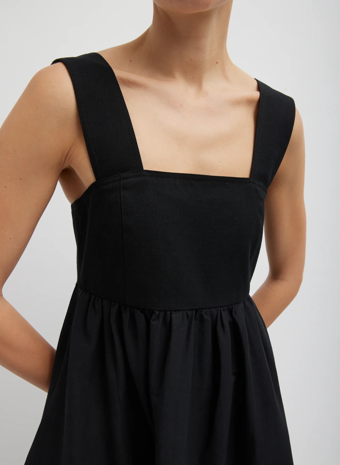 Linen Cotton Voile Sculpted Dress - Image 4