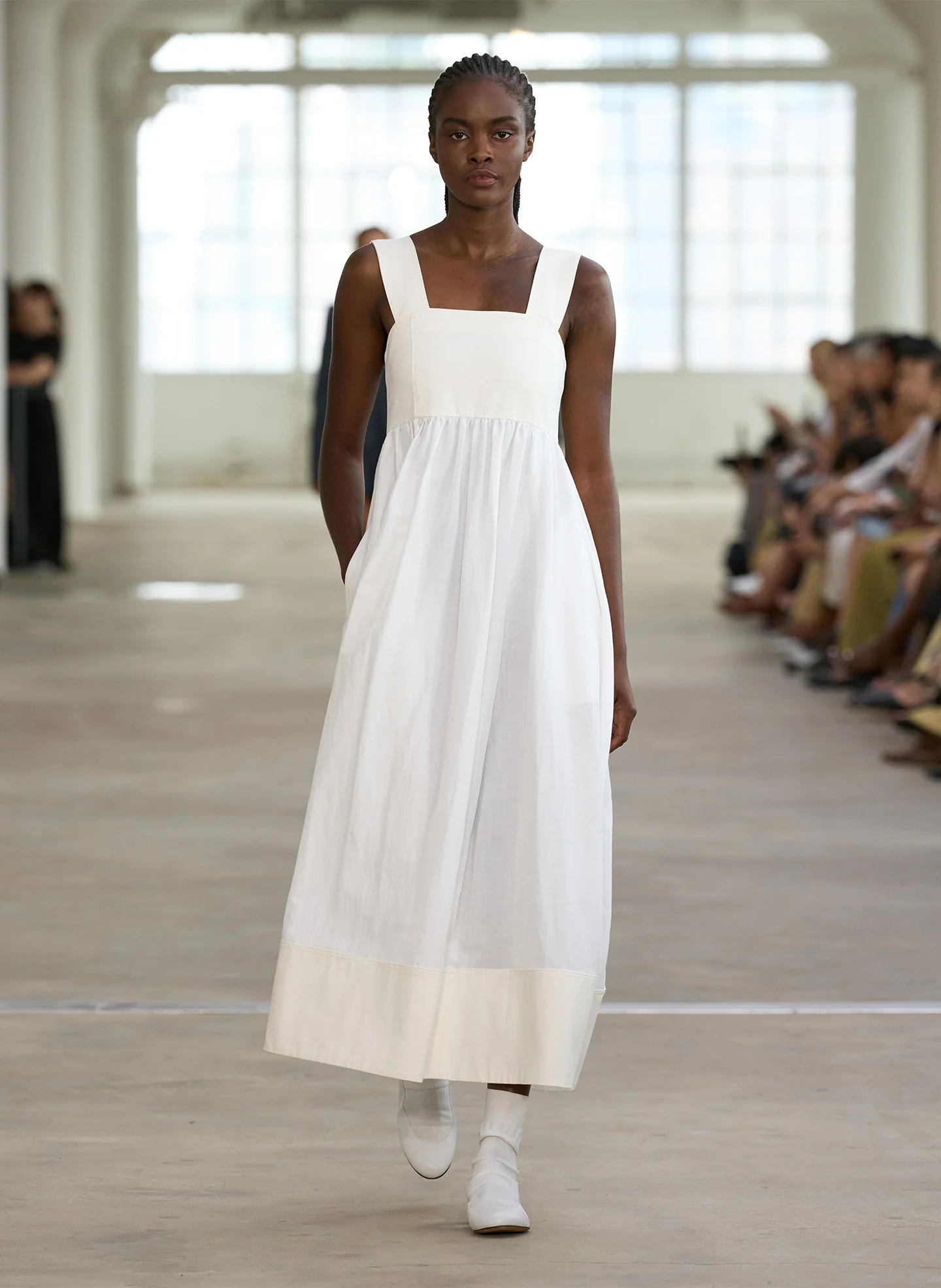 Linen Cotton Voile Sculpted Dress - Image 2