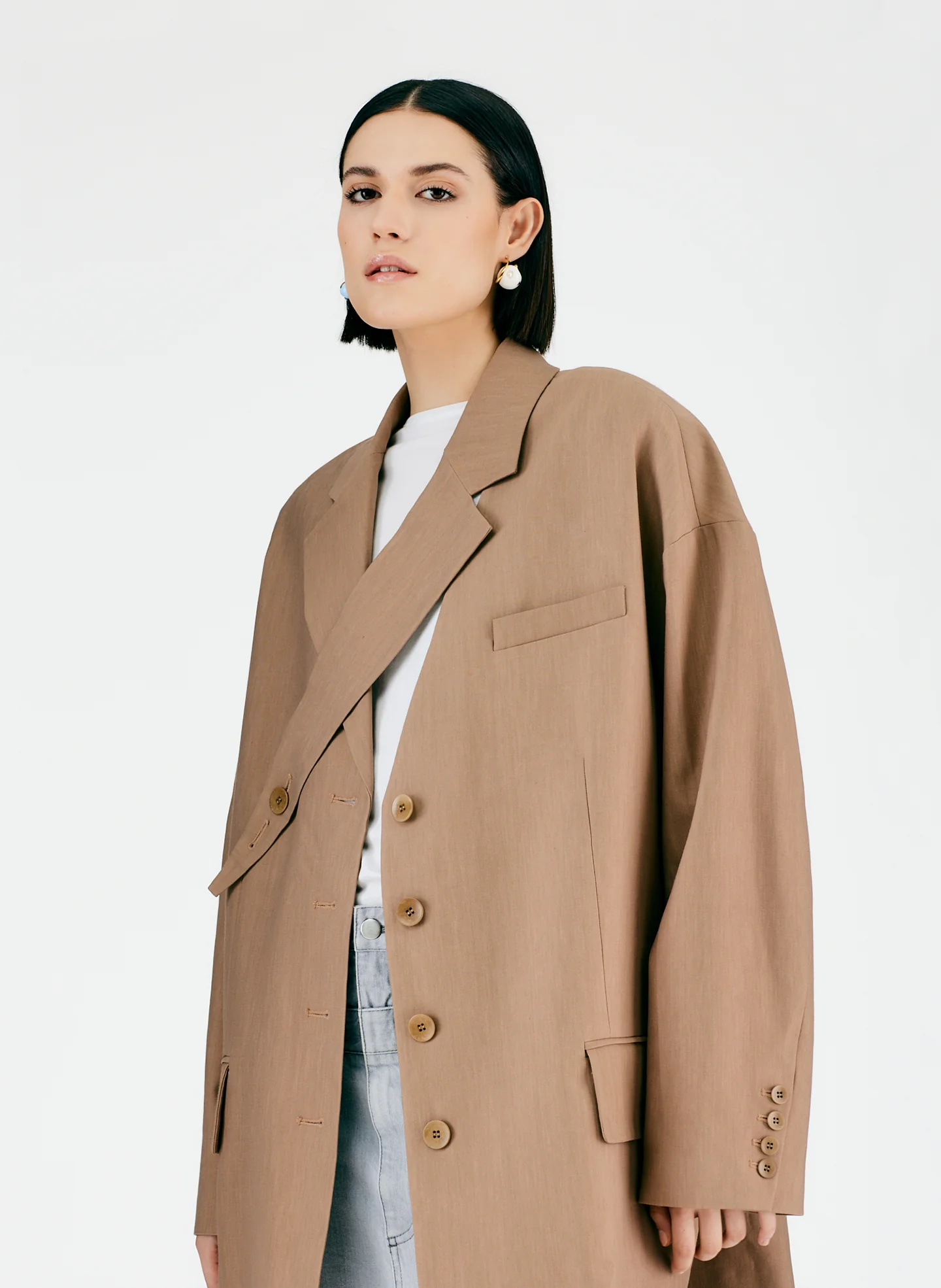 Linen Viscose Car Coat - Image 5