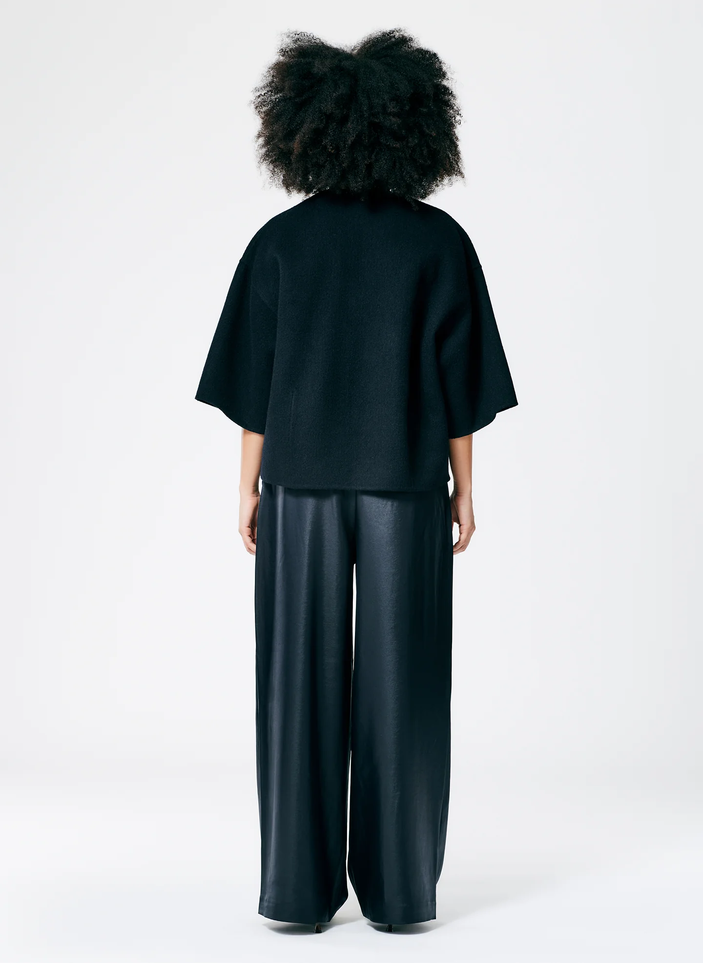 Luxe Double Faced Wool Angora V-Neck Top - Image 5