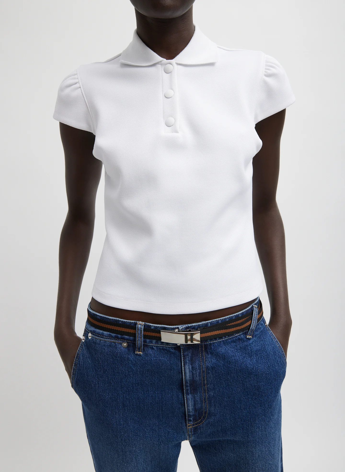 Luxe Pique Shrunken Polo Shirt