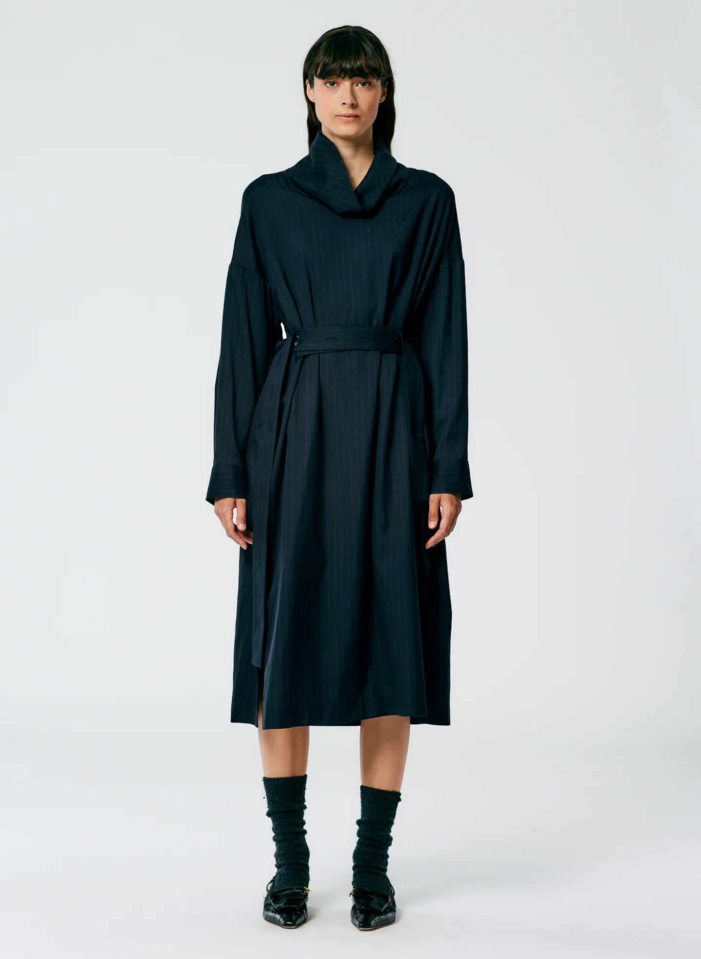 Lyocell Drape Cowl Neck Dress - Image 6