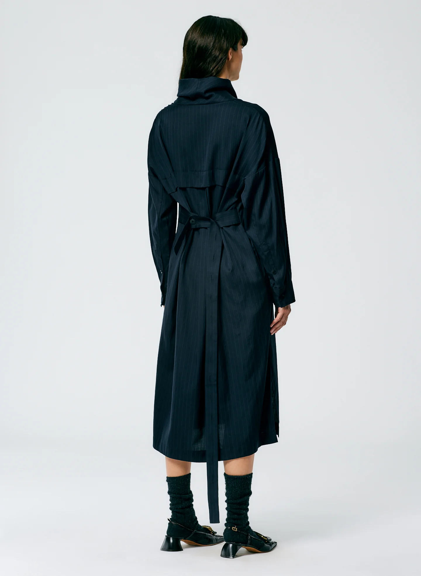Lyocell Drape Cowl Neck Dress - Image 8