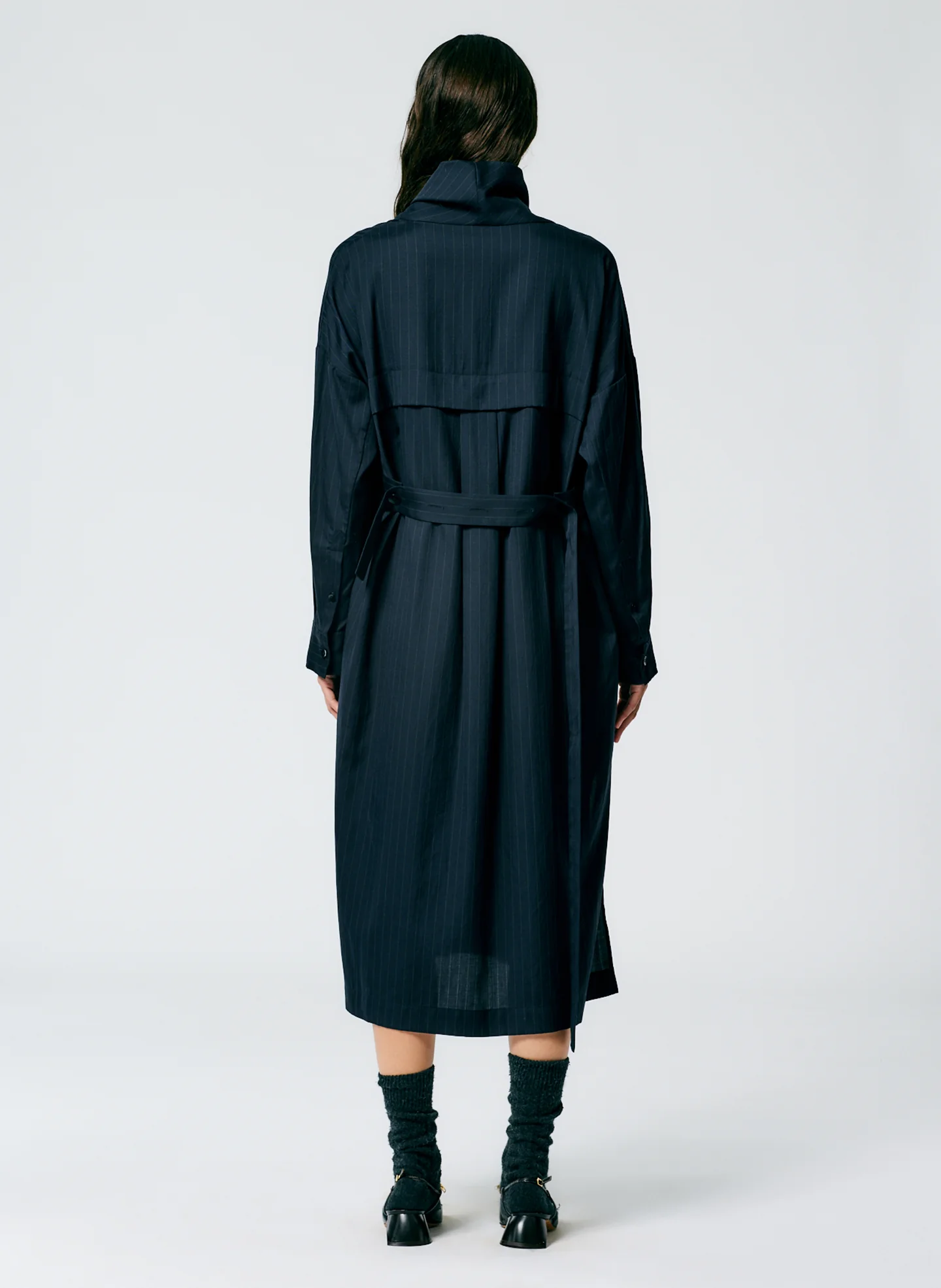 Lyocell Drape Cowl Neck Dress - Image 9