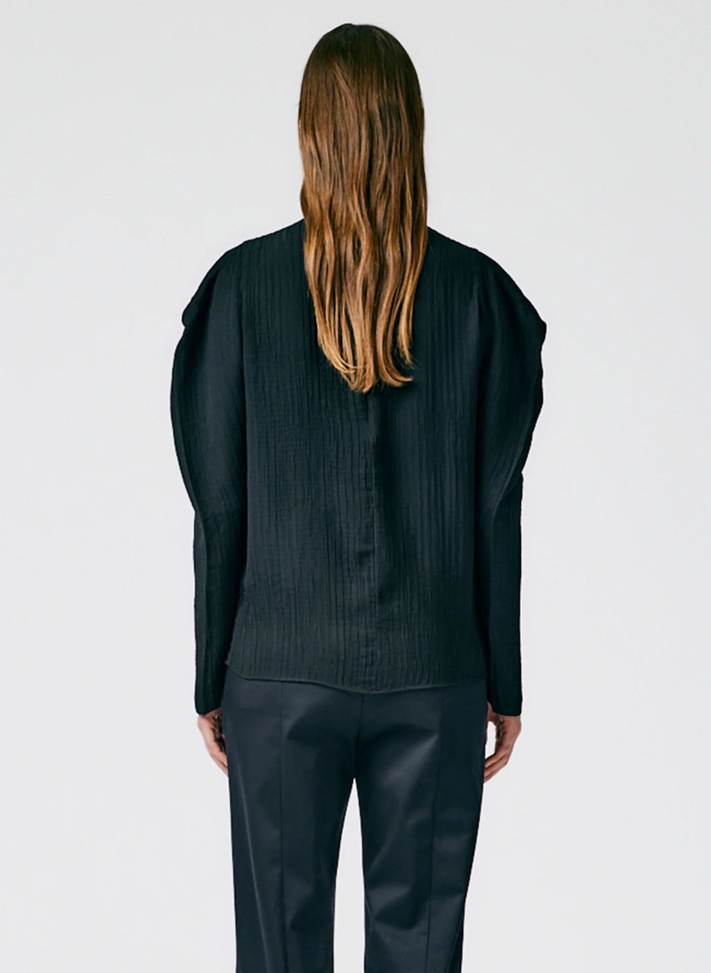 Matte Crinkle Long Square Sleeve Top - Image 4