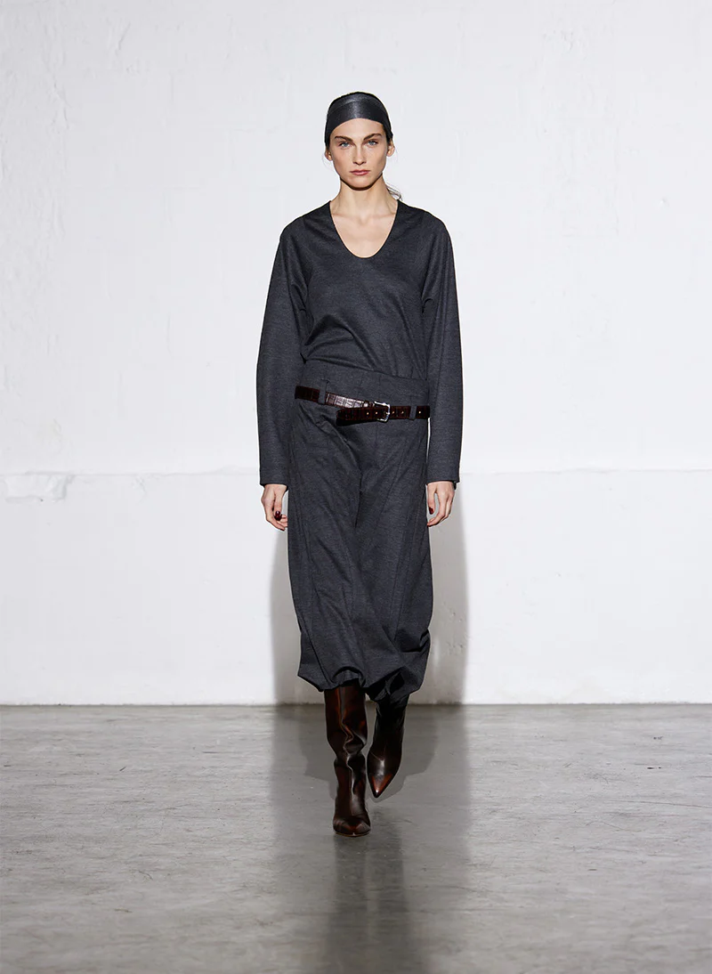 Melange Jersey U-Neck Top - Image 2