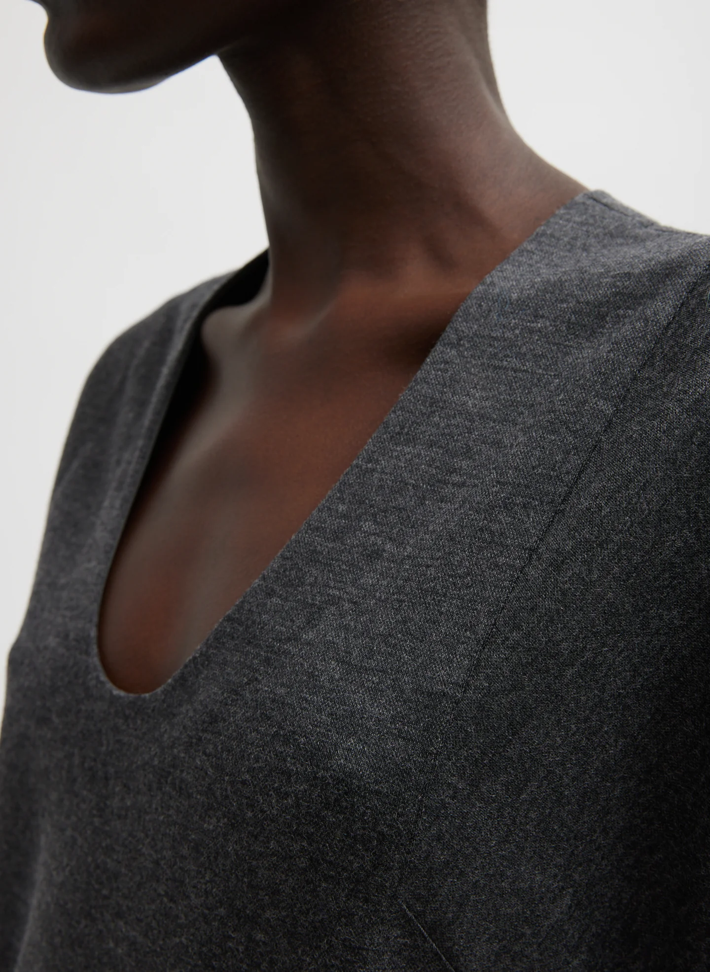 Melange Jersey U-Neck Top - Image 3