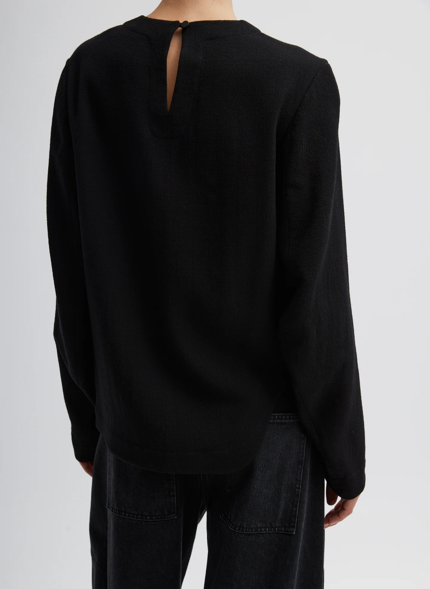 Melee Crepe Long Sleeve Cropped Top - Image 2