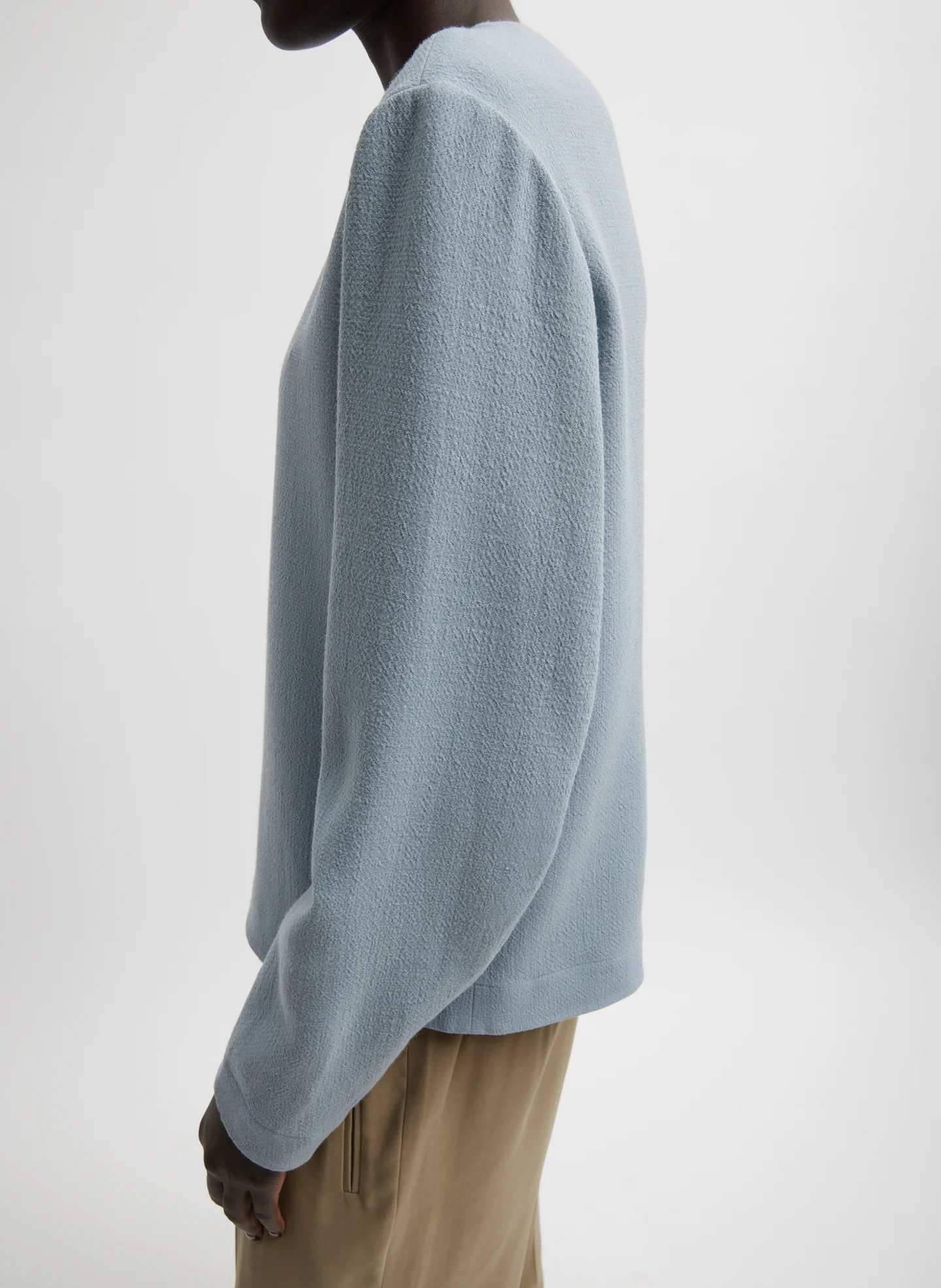 Melee Crepe Long Sleeve Cropped Top - Image 3