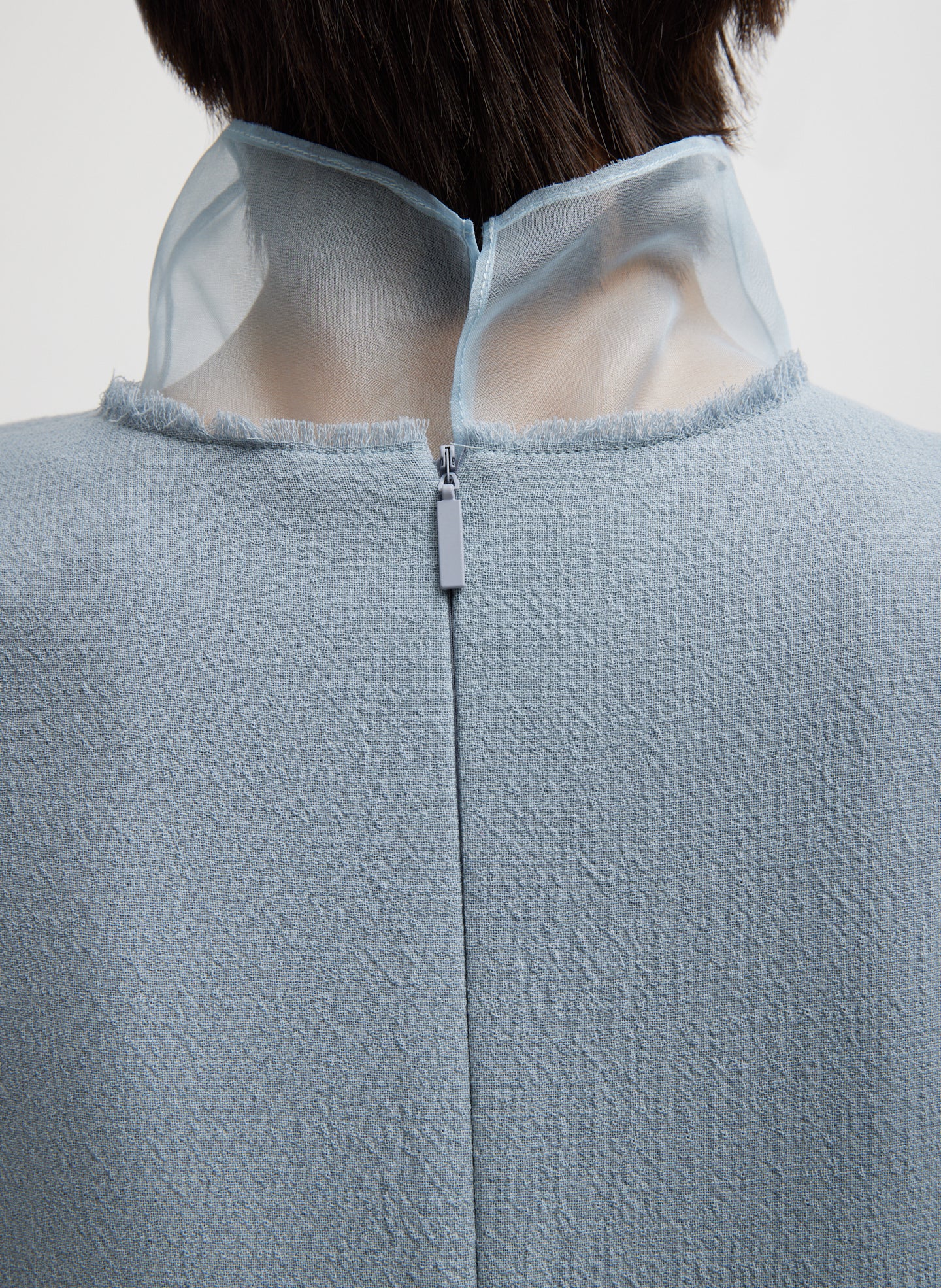 Melee Crepe V-Neck Dress With Organza Lining - Image 3