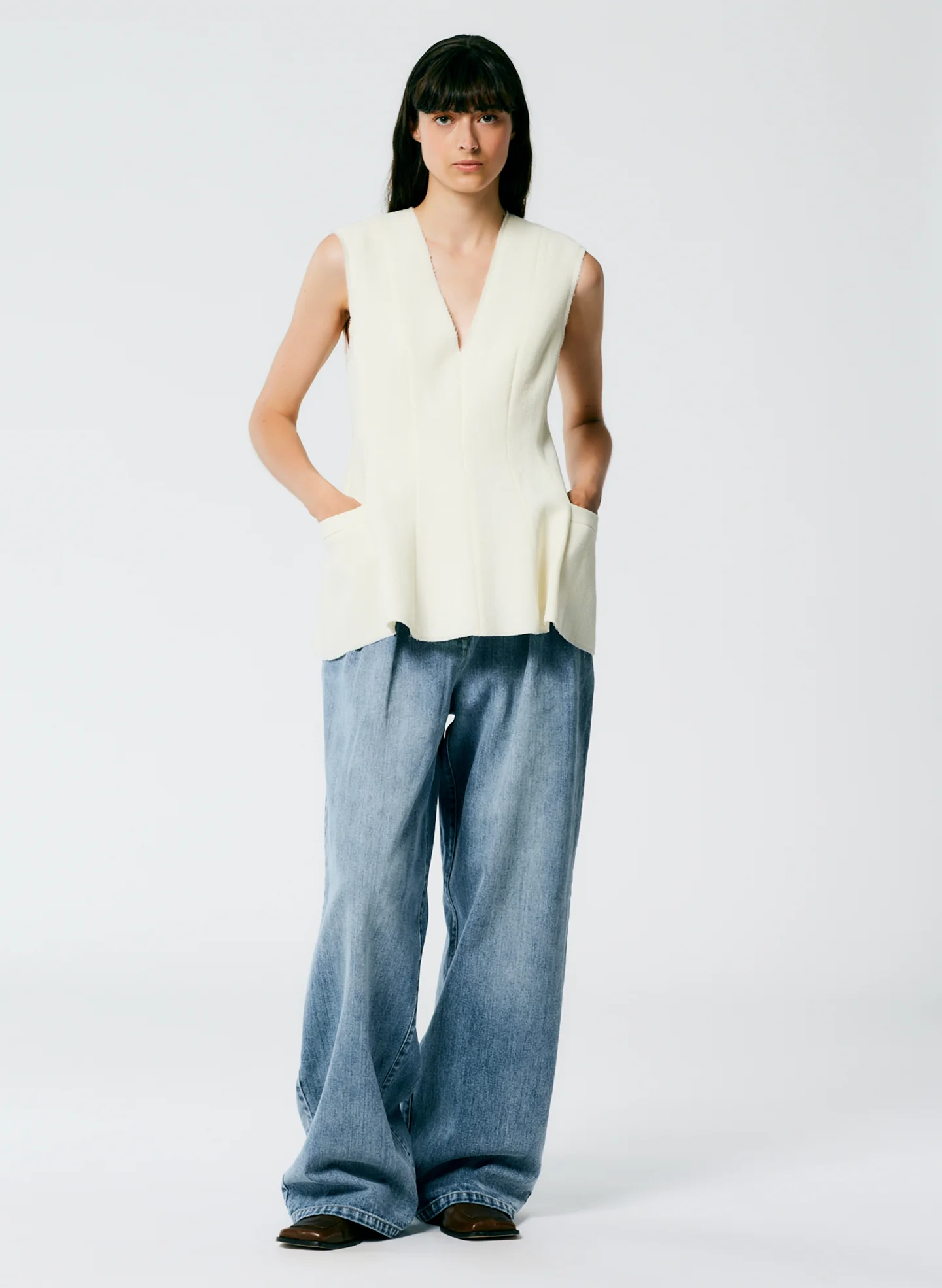Melee Crepe V-Neck Top - Image 4