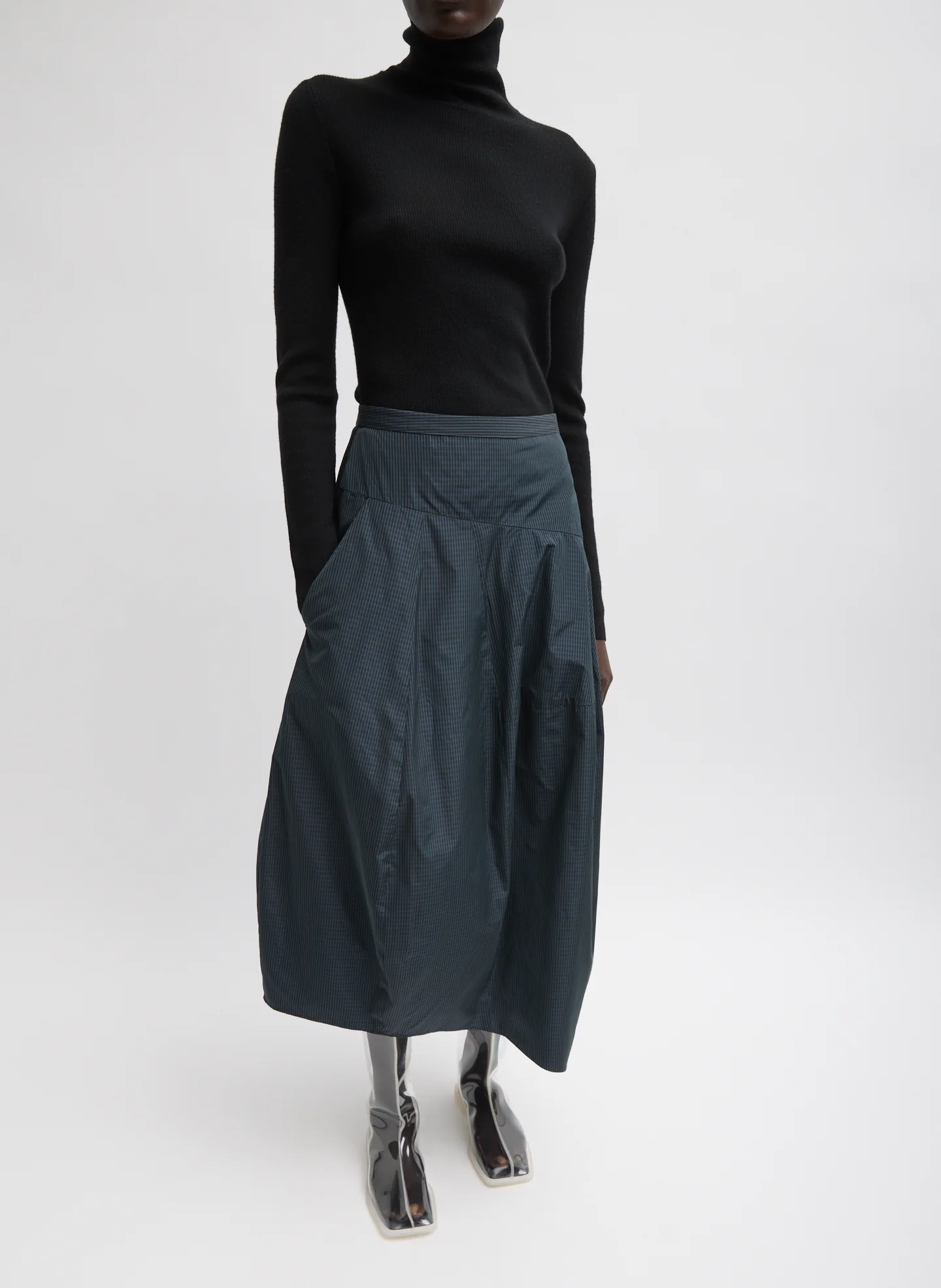Menswear Nylon Asymmetrical Balloon Skirt