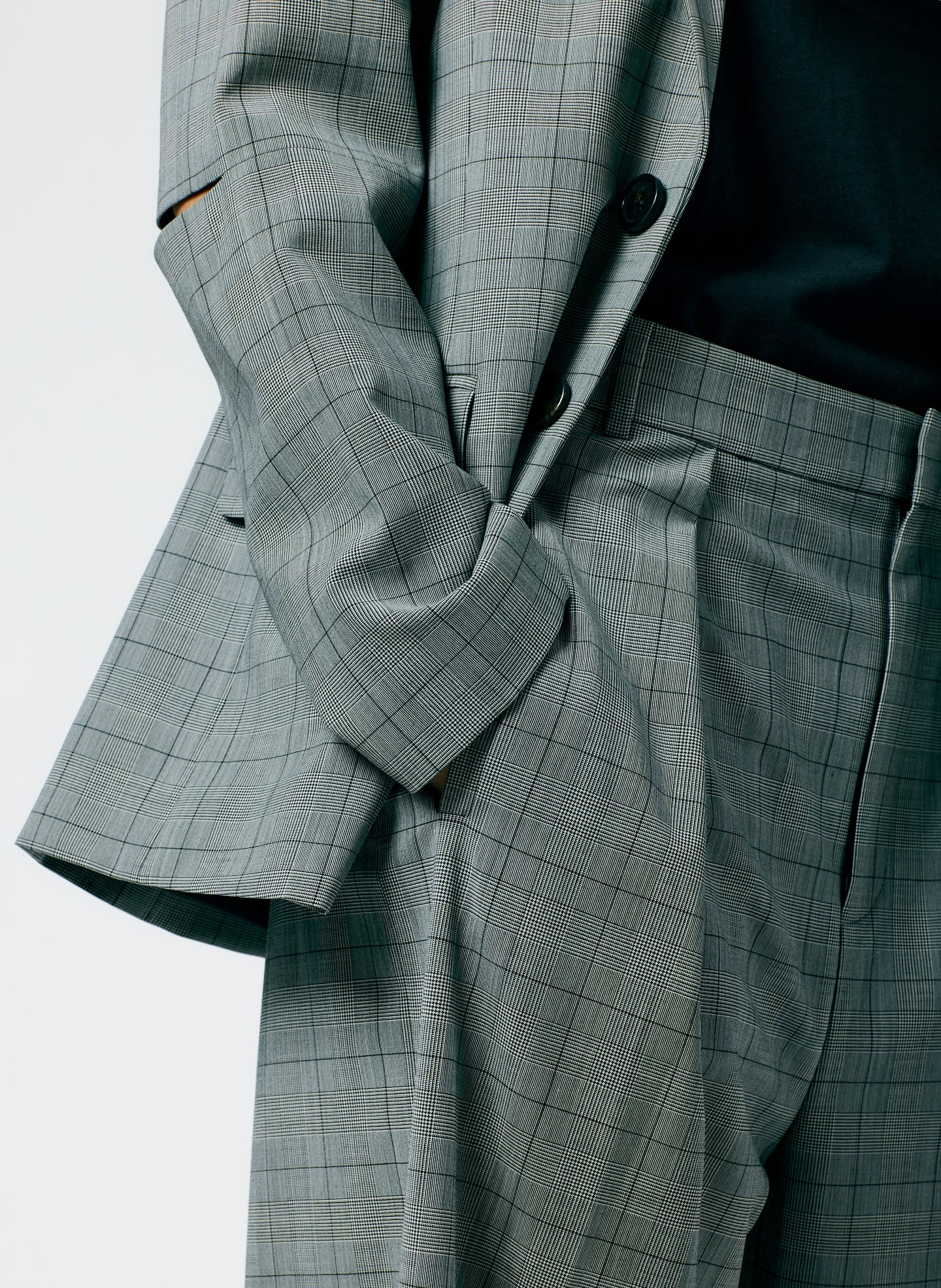 Menswear Suiting Asymmetrical Pleat Stella Pant - Image 3