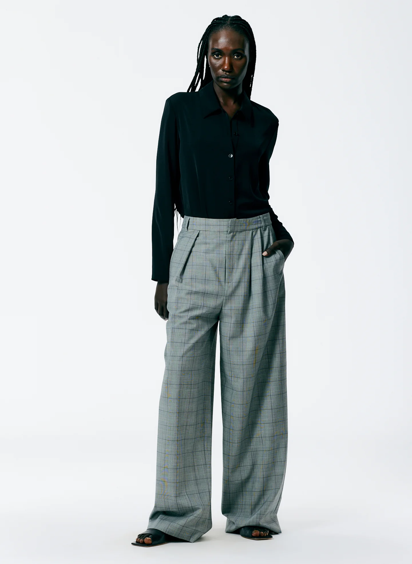Menswear Suiting Asymmetrical Pleat Stella Pant - Image 4