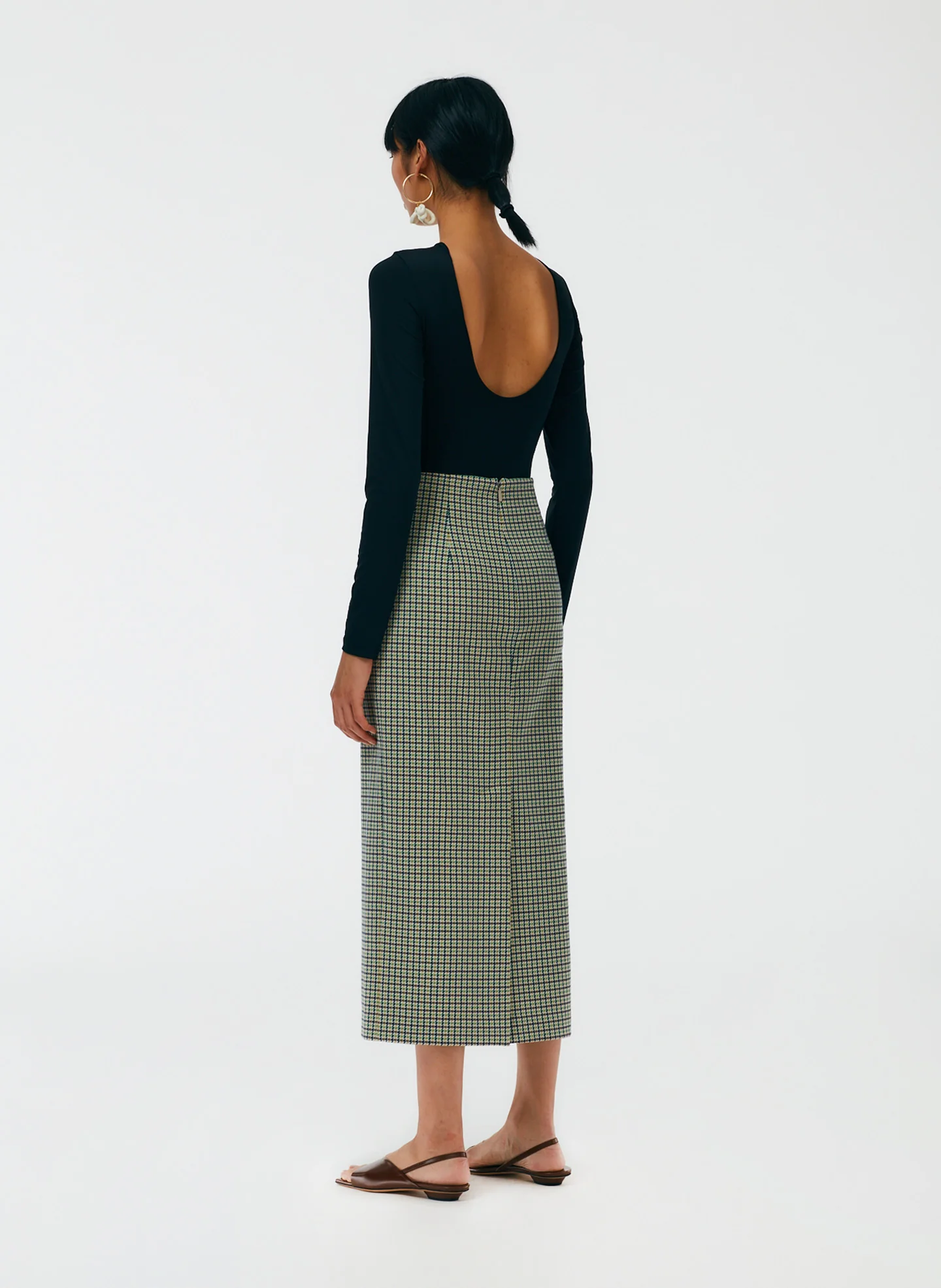 Menswear Tailored Pencil Skirt - Regular - Image 3