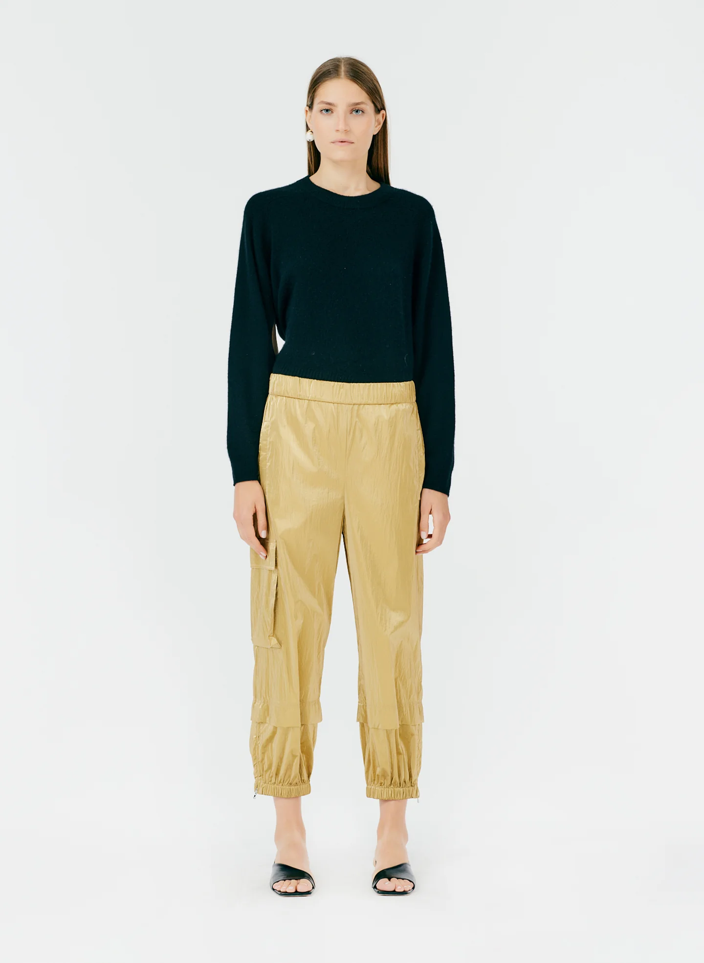 Metallic Nylon Pull On Wilt Jogger