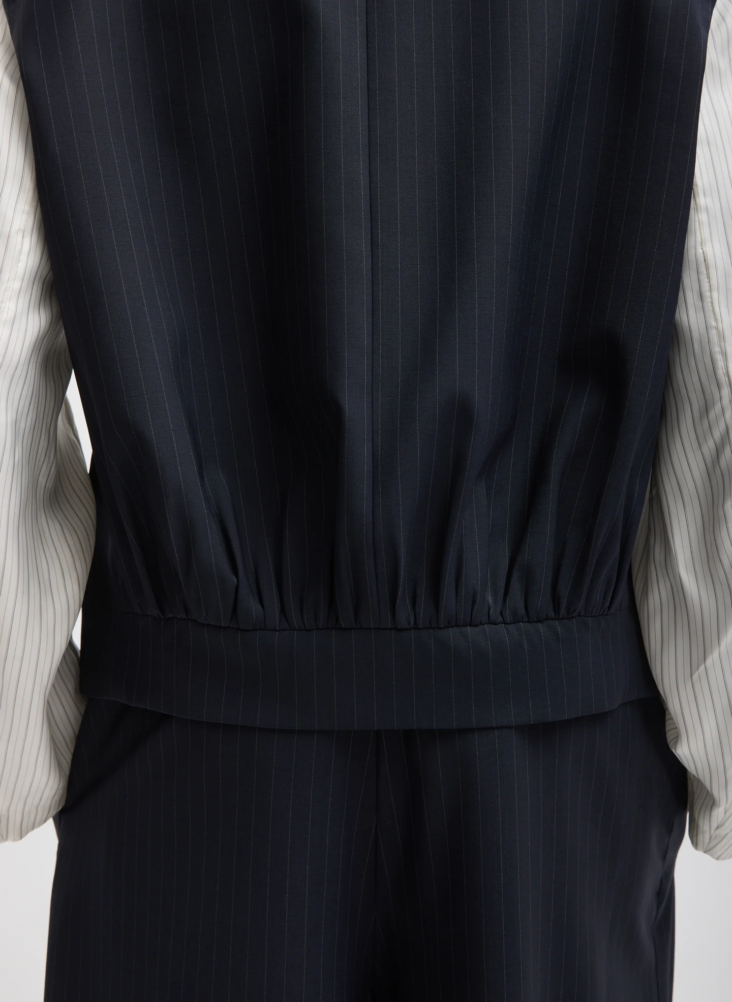 Mier Pinstripe Blazer With Combo Sleeves - Image 6