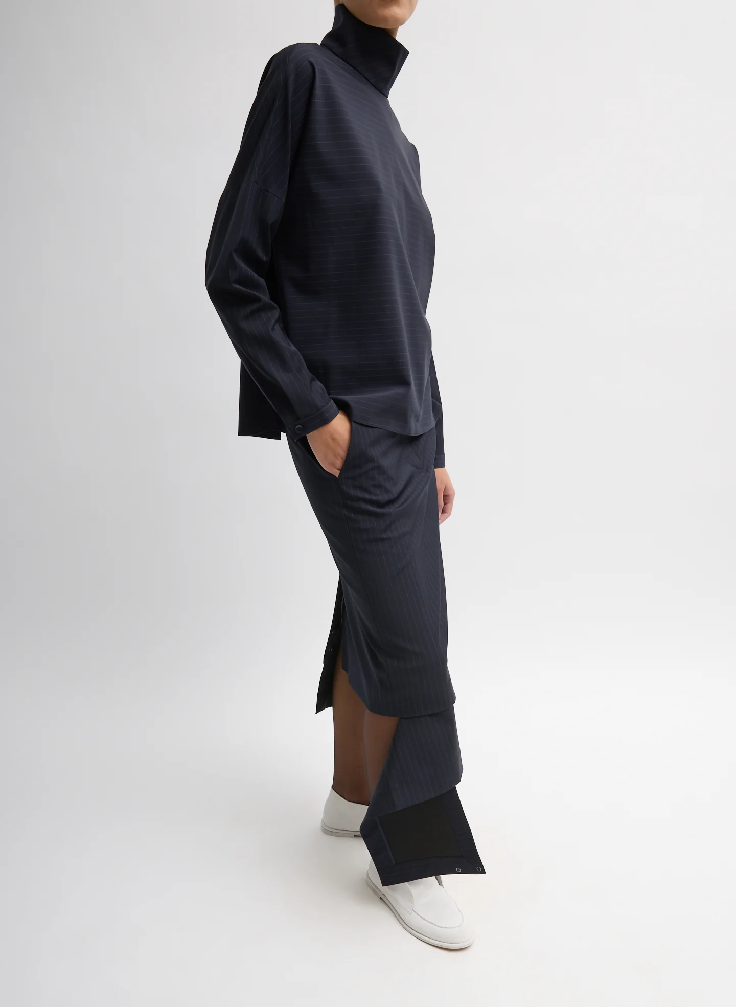 Mier Pinstripe Convertible Skirt - Image 8