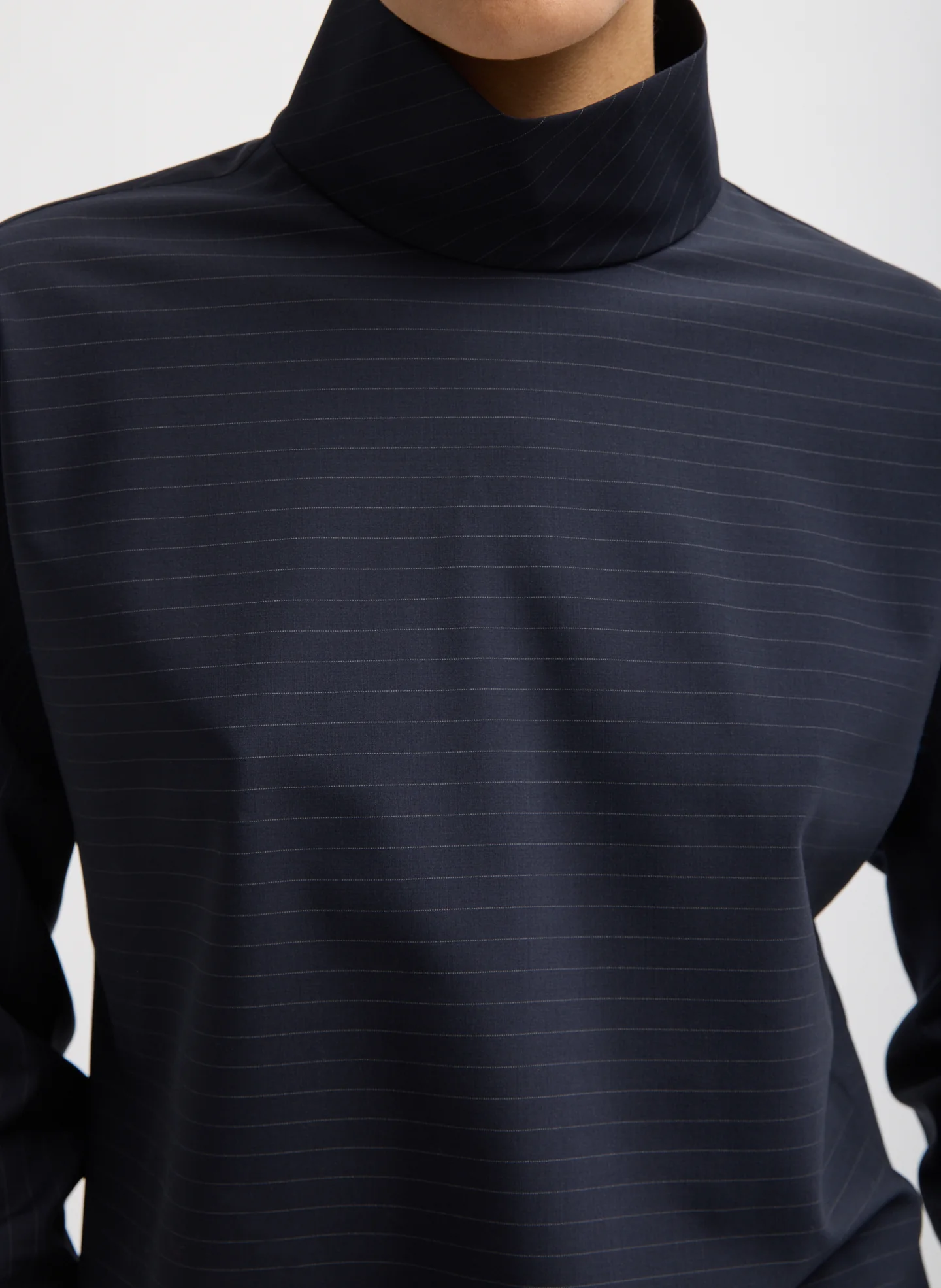 Mier Pinstripe Funnel Neck Dolman Sleeve Top - Image 6