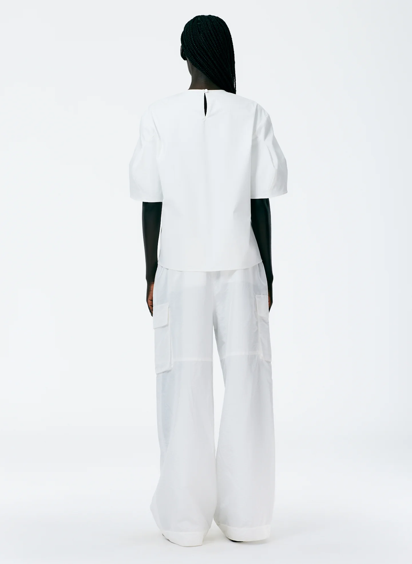 Mila Stretch Satin Easy Crew Neck Top - Image 5