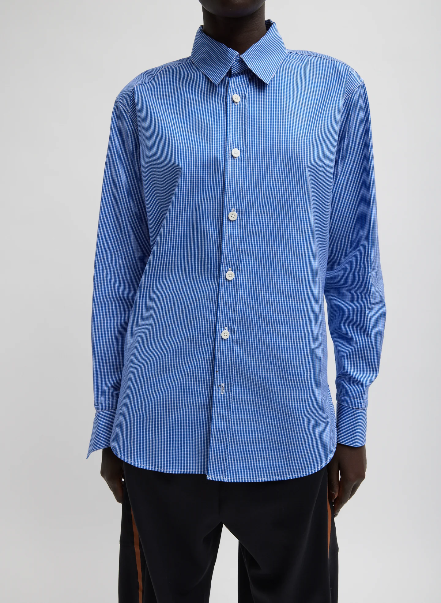 Mini Check Shirting Detached Slim Shirt