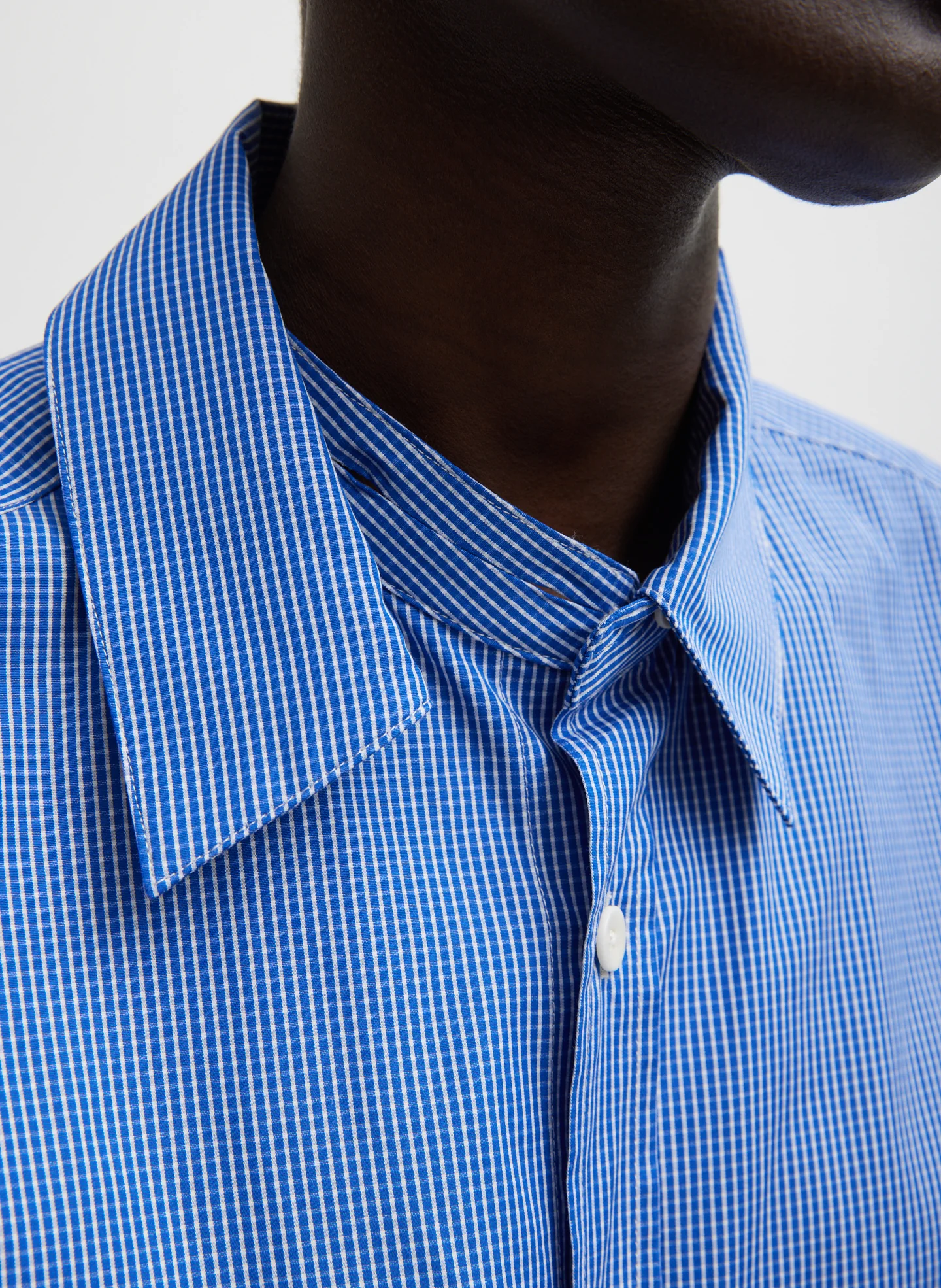 Mini Check Shirting Detached Slim Shirt - Image 3