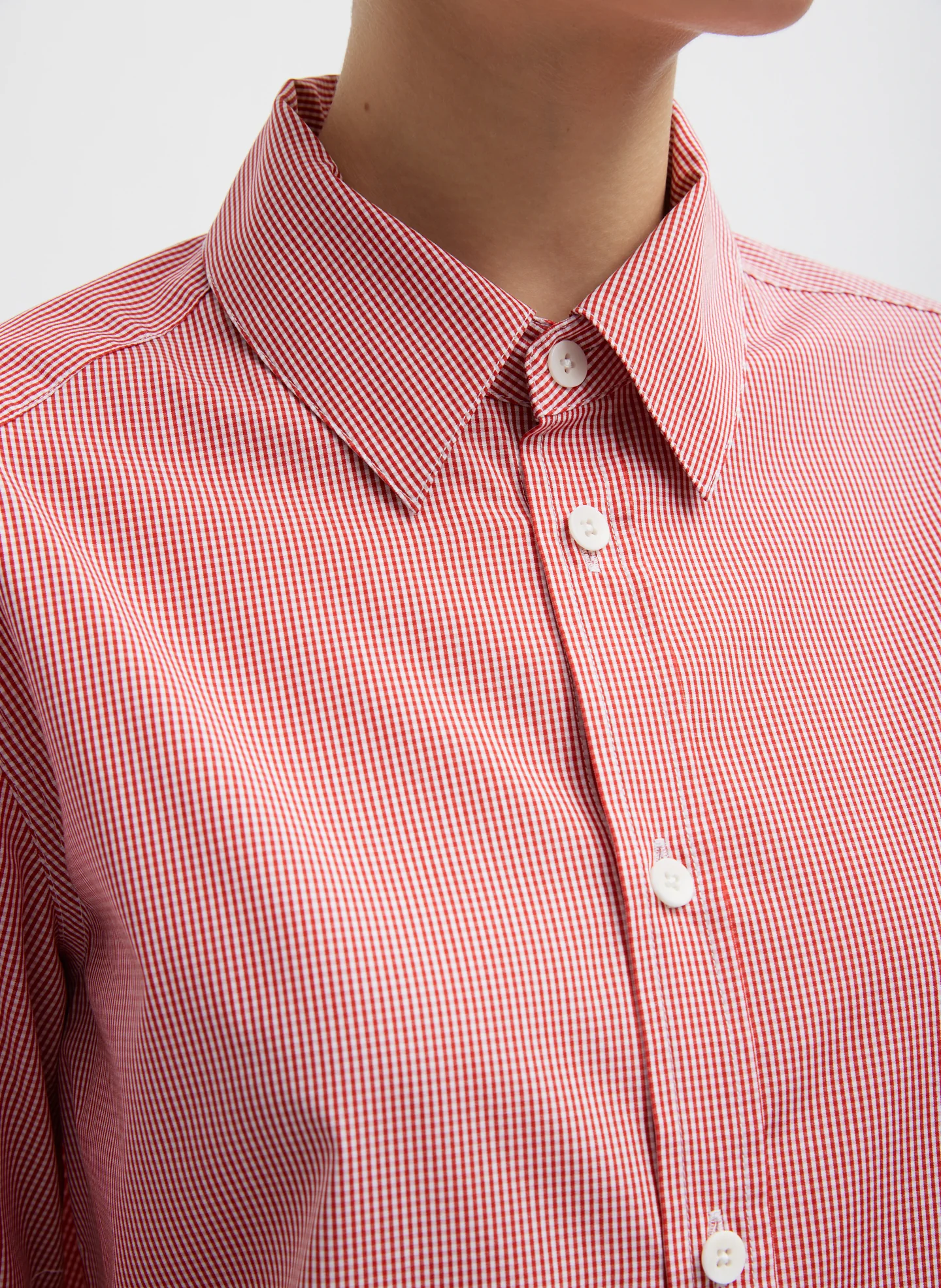 Mini Check Shirting Detached Slim Shirt - Image 2